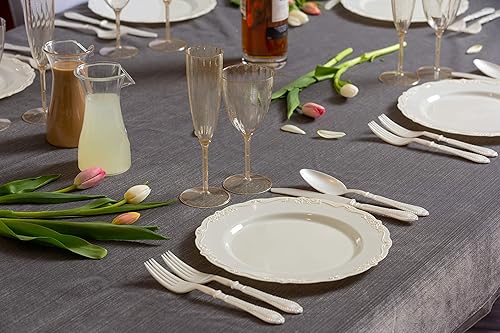 Miniatura 7 de Posh Setting Copas de vino de plástico dorado con purpurina de 7 onzas, vasos desechables de plástico duro, tazas con tallo para tostar, bodas,