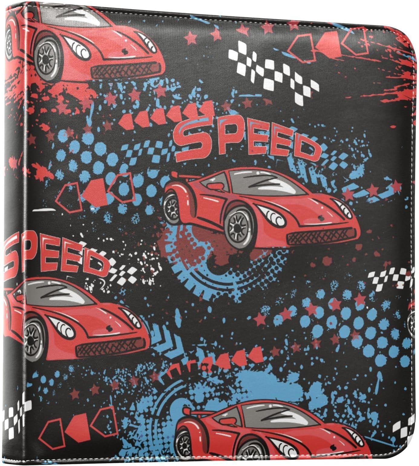 Photo Albums Self Adhesive DIY Scrapbook Album Abstract Red Cars Hardcover PU Leather Photo Book 40 Pages Scrap Book Album Memory Book for Family Wedding Travel School