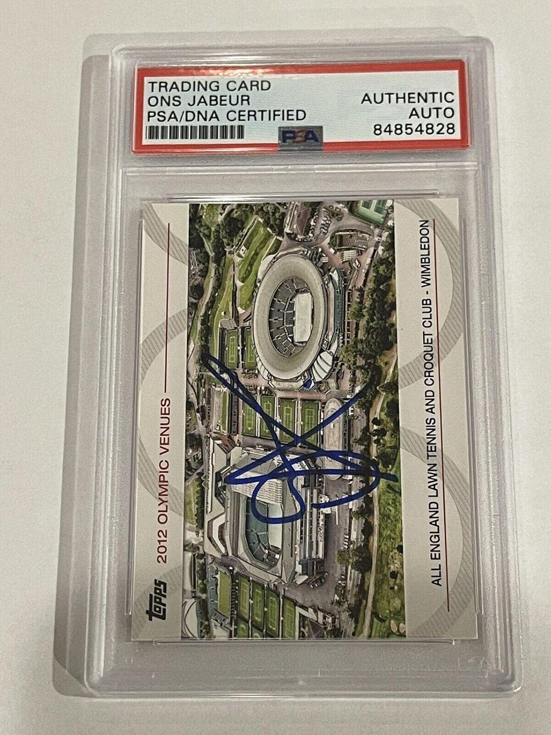 Ons Jabeur Signed Wimbledon Card IP Autographed Slabbed PSA DNA PSA/DNA b - Autographed Tennis Cards