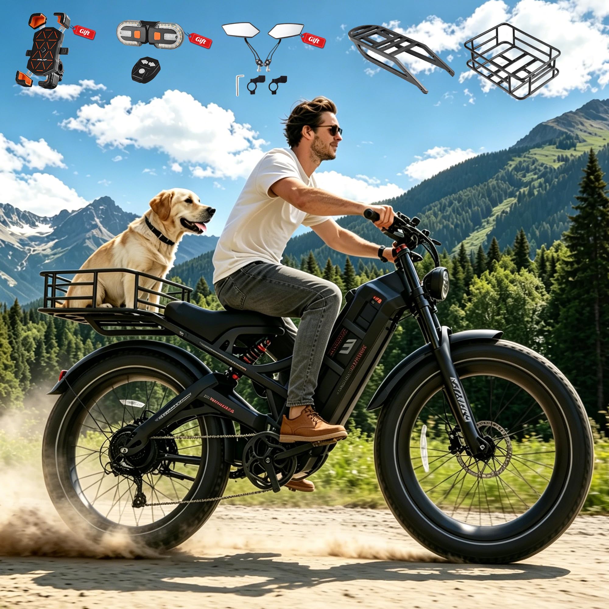2026 eAhora Romeo Pro 3/2 52-46 Mph Electric Bike for Adults, 6000W/4000W/2500W Dual Motor Ebike 60V 80Ah/52V 70Ah Battery 235+Miles Long Range, 26*4.0"/20*4.5" Fat Tire, Full Suspension, All Terrain