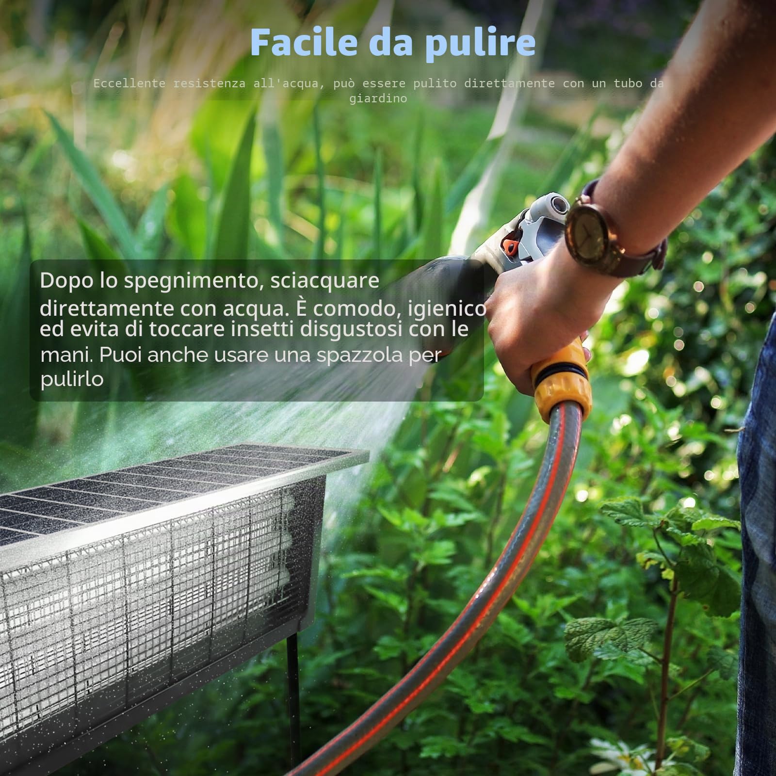 Potente e grande insetticida solare per esterni fino a 372 m², insetticida per zanzare ricaricabile ad alta potenza, impermeabile, insetticida solare per patio, giardino, cortile, camper, campeggio