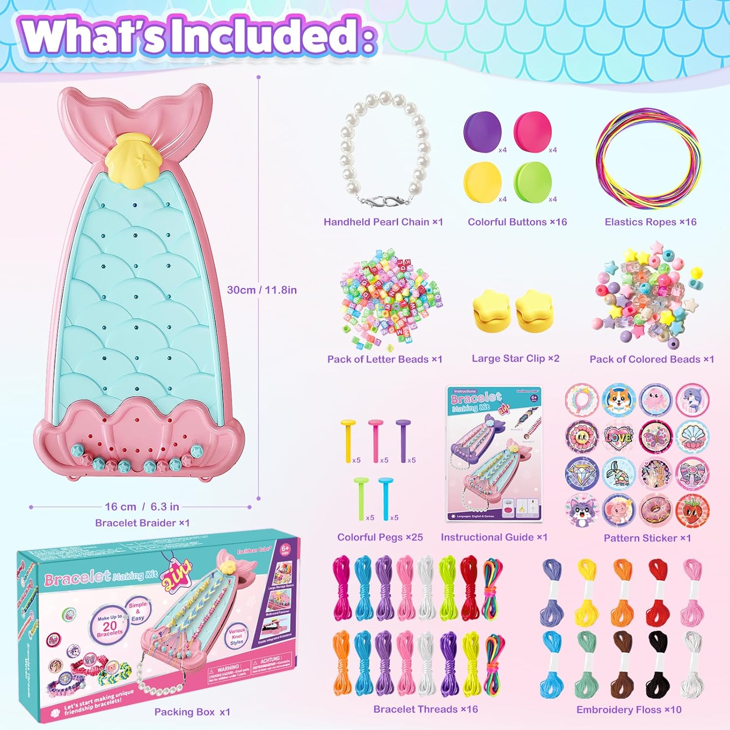 2-in-1 Friendship Bracelet Making Kit, Arts and Crafts for Girls Ages 8-12, Jewelry Making Kit＆DIY Travel Activity Toys Set, Christmas Birthday Gifts for 6 7 8 9 10 11 12 Year Old Teen Girls (Pink) - Image 4