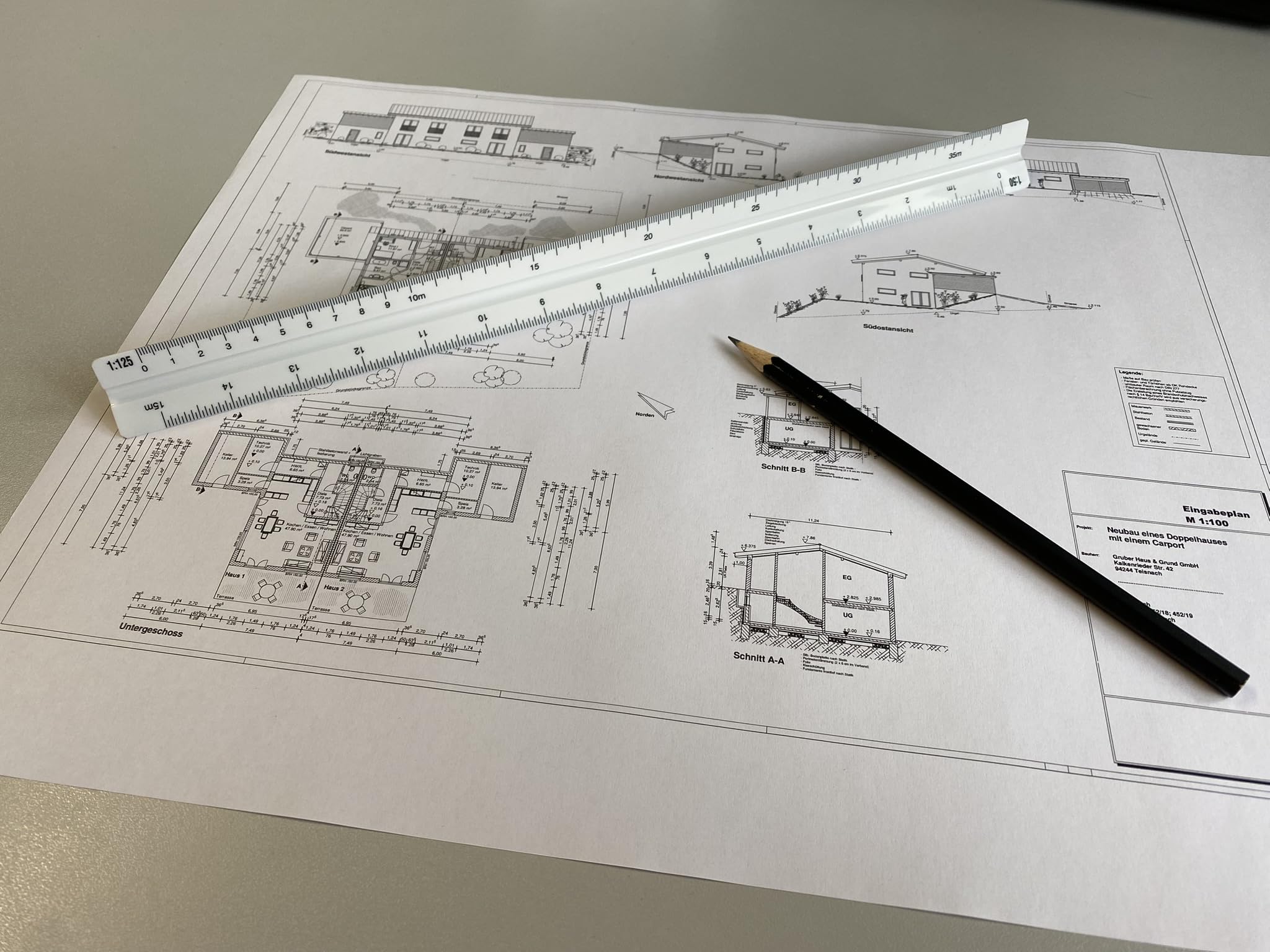 Wedo 05255001 - Arquitecto 1, regla prismática, 30 cm, color blanco