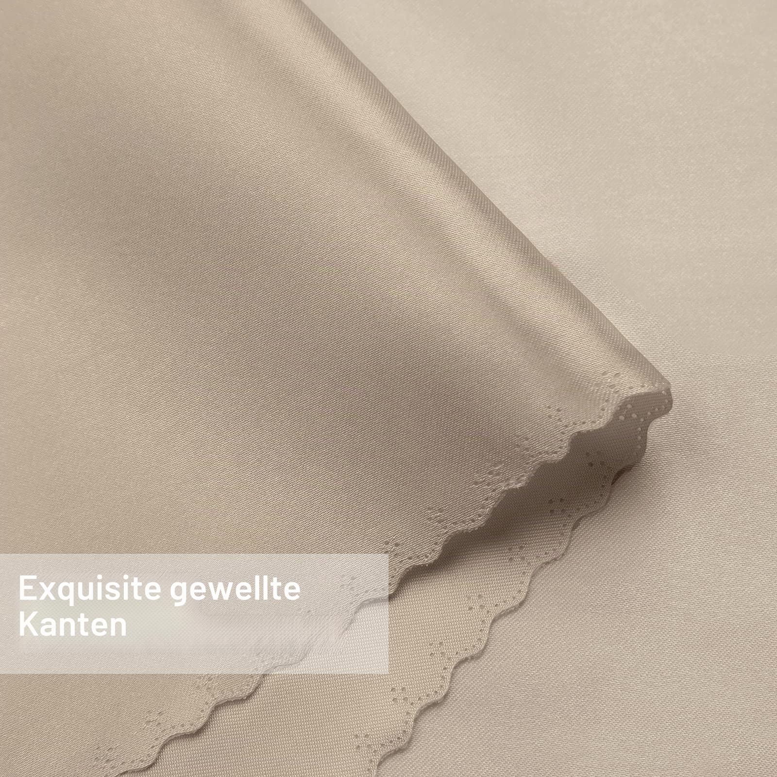SiinvdaBZX 60 Stück beige Stoffservietten, gewellte Kanten, Dekoration, 43.2x43.2 cm, quadratische Satin-Servietten, seidig weiches Polyester, Abendessen-Servietten für Hochzeit, Bankett, Restaurant