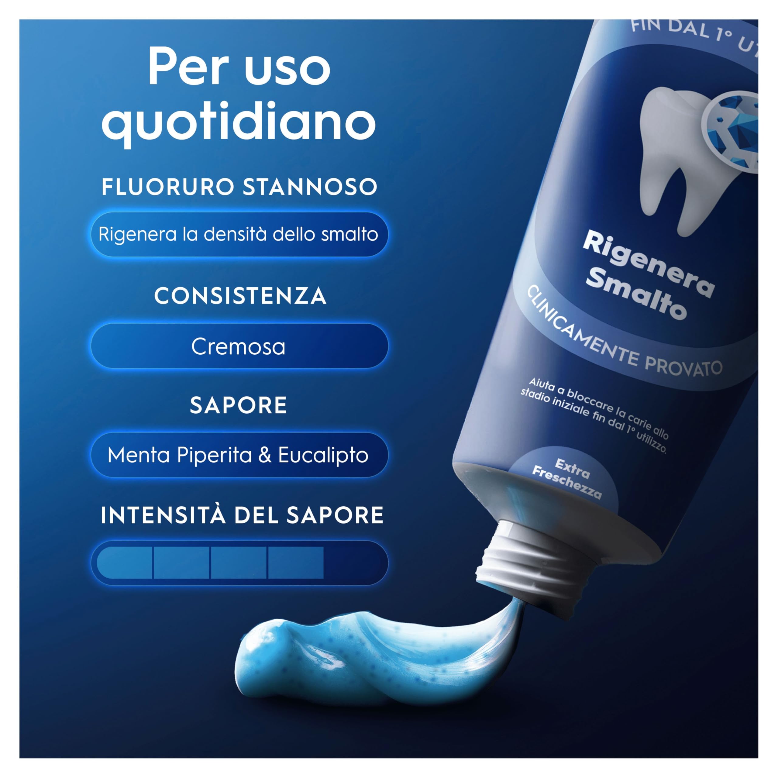 Oral-B Dentifricio Advanced Rigenera Smalto 3x75ml, Dentifricio, Clinicamente Provato, Pulizia Denti Efficace, Alito Fresco, Extra Freschezza Sapore Eucalipto