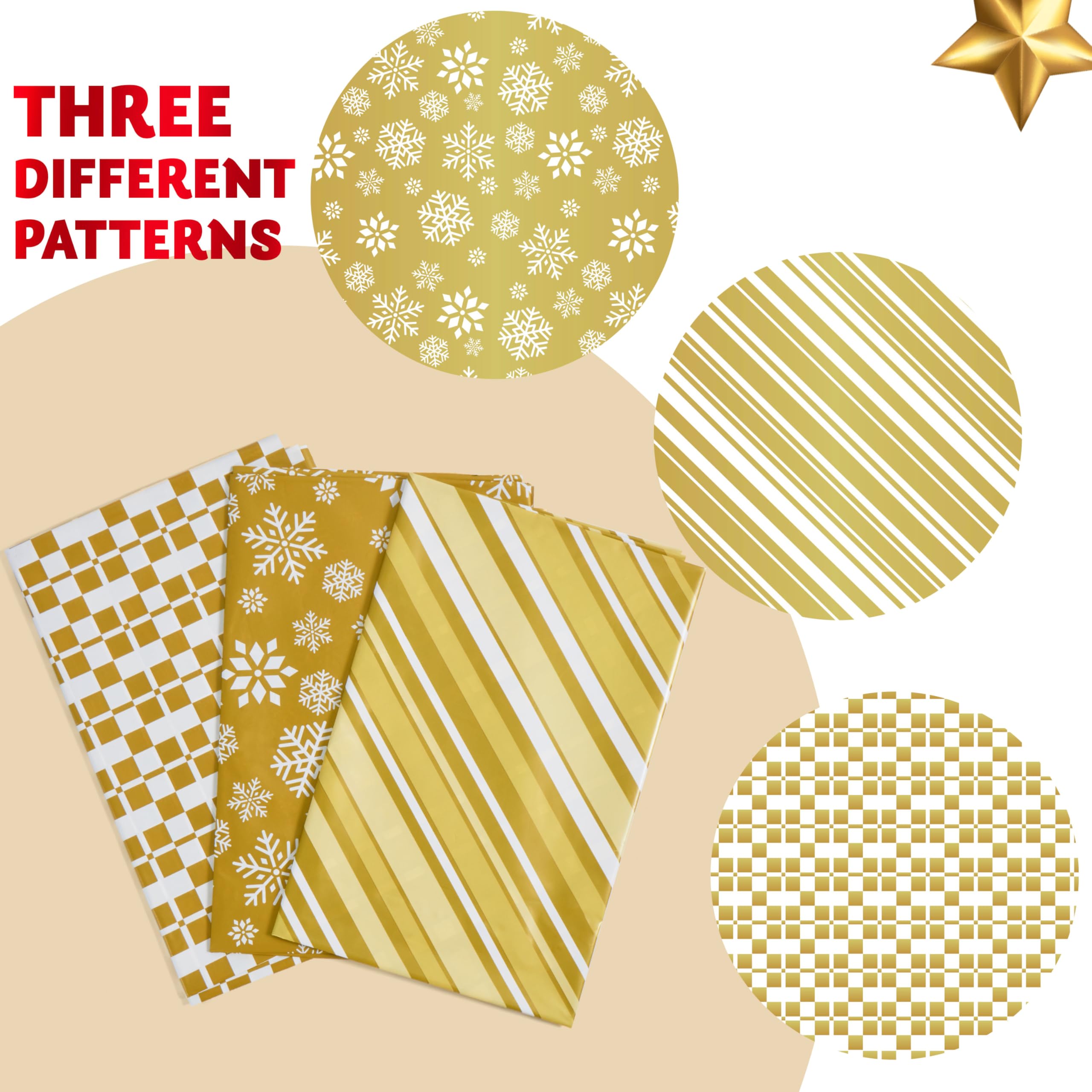 3 Stück Übergroße Gold Plastikgeschenktüten für Weihnachten mit Geschenkanhängern, Große Geschenktüten für Weihnachten 142cm x 91cm, Party Favors Supplies, Geschenkverpackungen