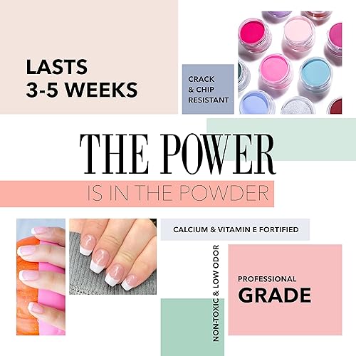 Miniatura 3 de Revel Nail Polvo de inmersión  Esmalte de uñas en polvo rosa francés, polvo de inmersión resistente a las virutas con vitamina E y calcio, manicura