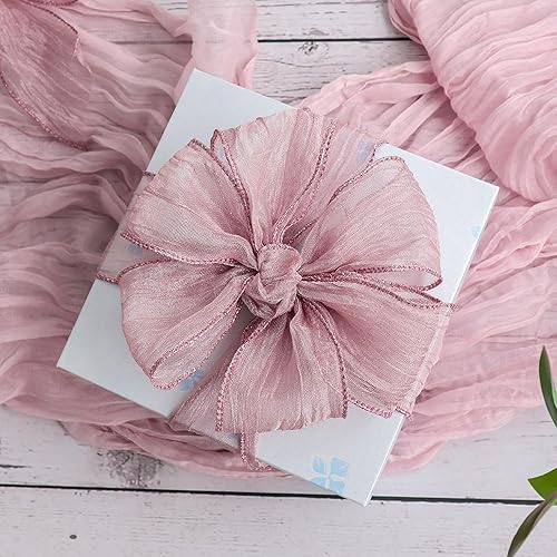 Miniatura 9 de HUIHUANG Cinta de borde plateado con alambre arrugado, cinta metálica ondulada de 2.5 pulgadas para envolver regalos, coronas de canastas, lazos,