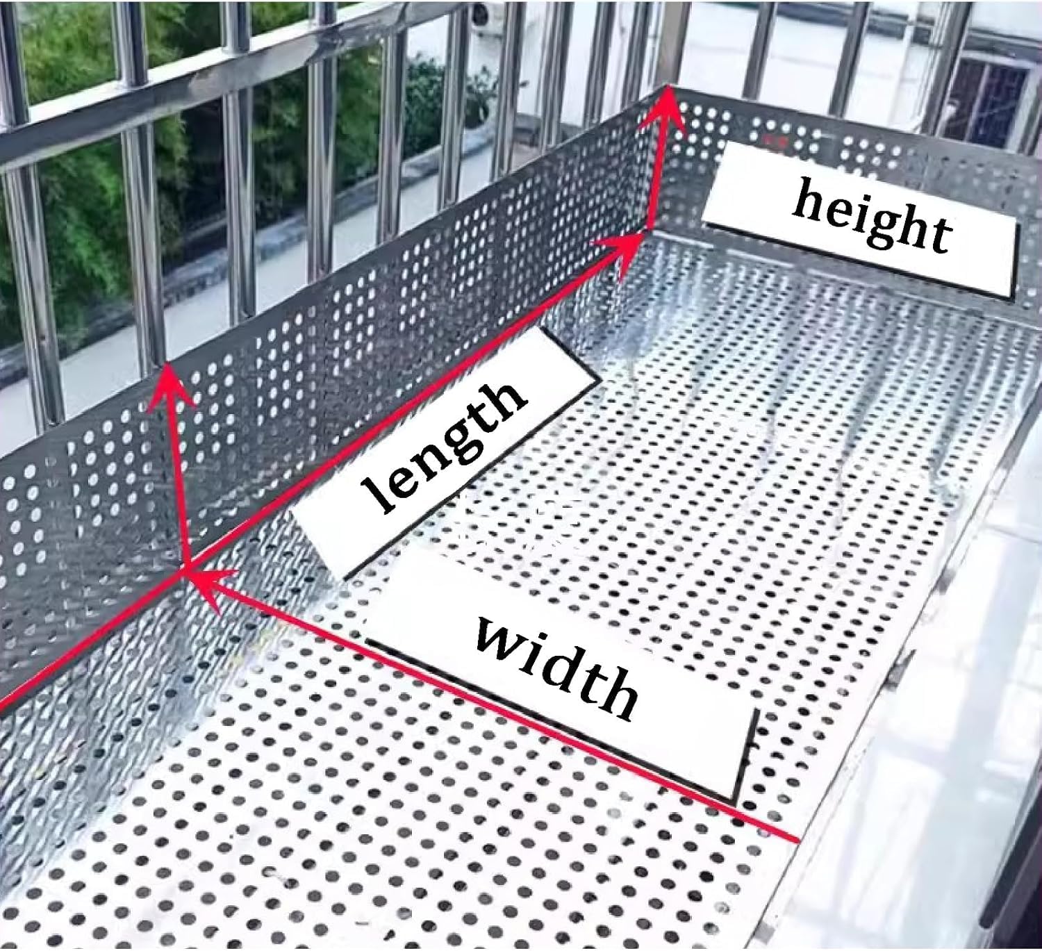 Stainless Steel Perforated Sheet for Balcony Protection - Anti-Drop Mesh Window Sill Netting(30 * 120 cm)