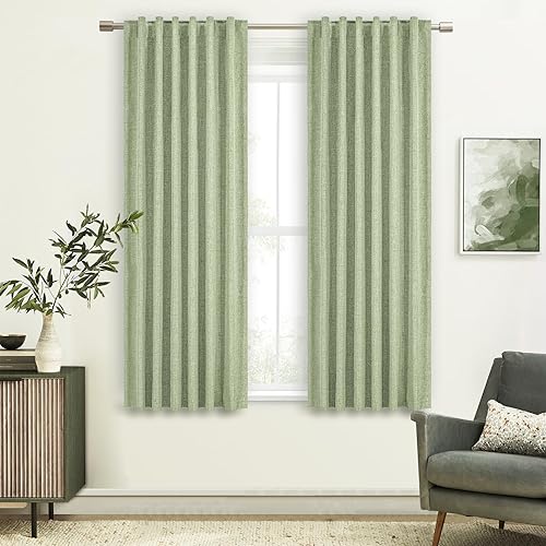 Miniatura 38 de Cortinas grises 100% opacas, 2 capas gruesas completamente opacas, cortinas aisladas térmicas con bolsillo para varilla para cocina/dormitorio (1