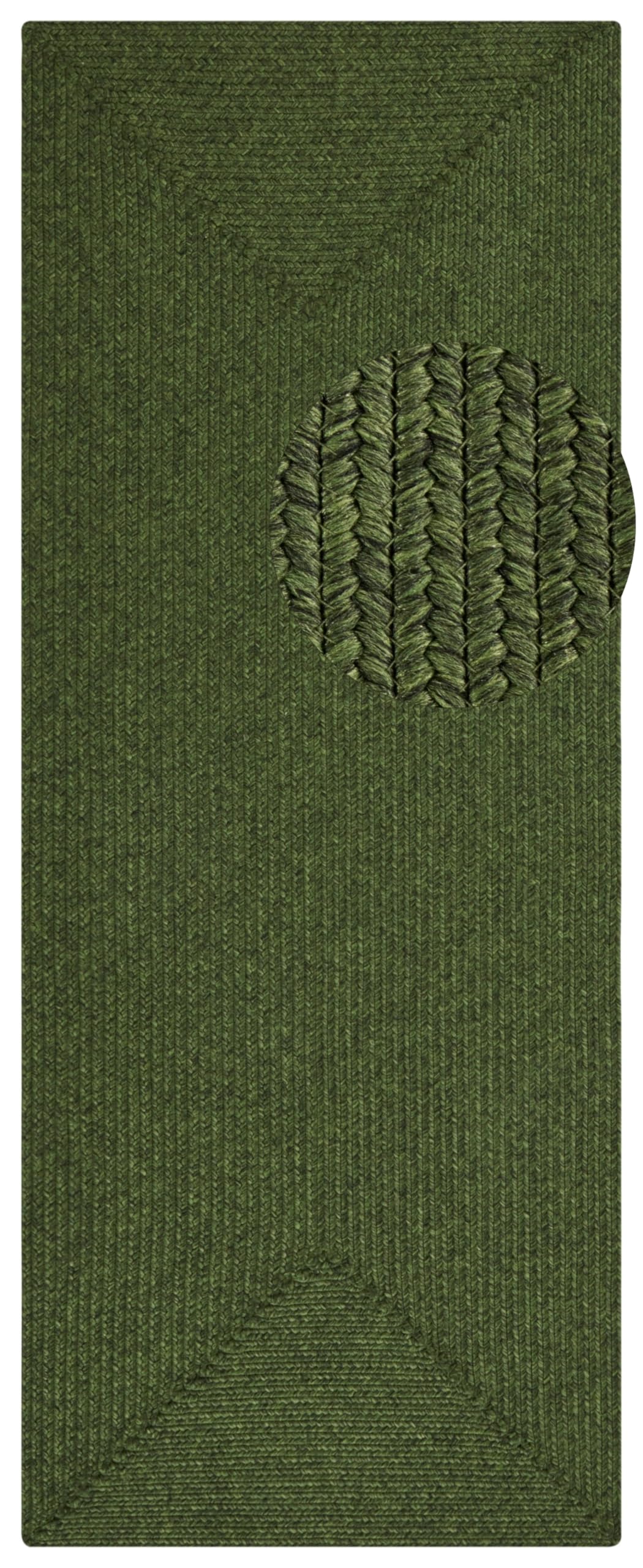 The Rugs Green Indoor Outdoor Trenzado Rug - 80X200 Cm