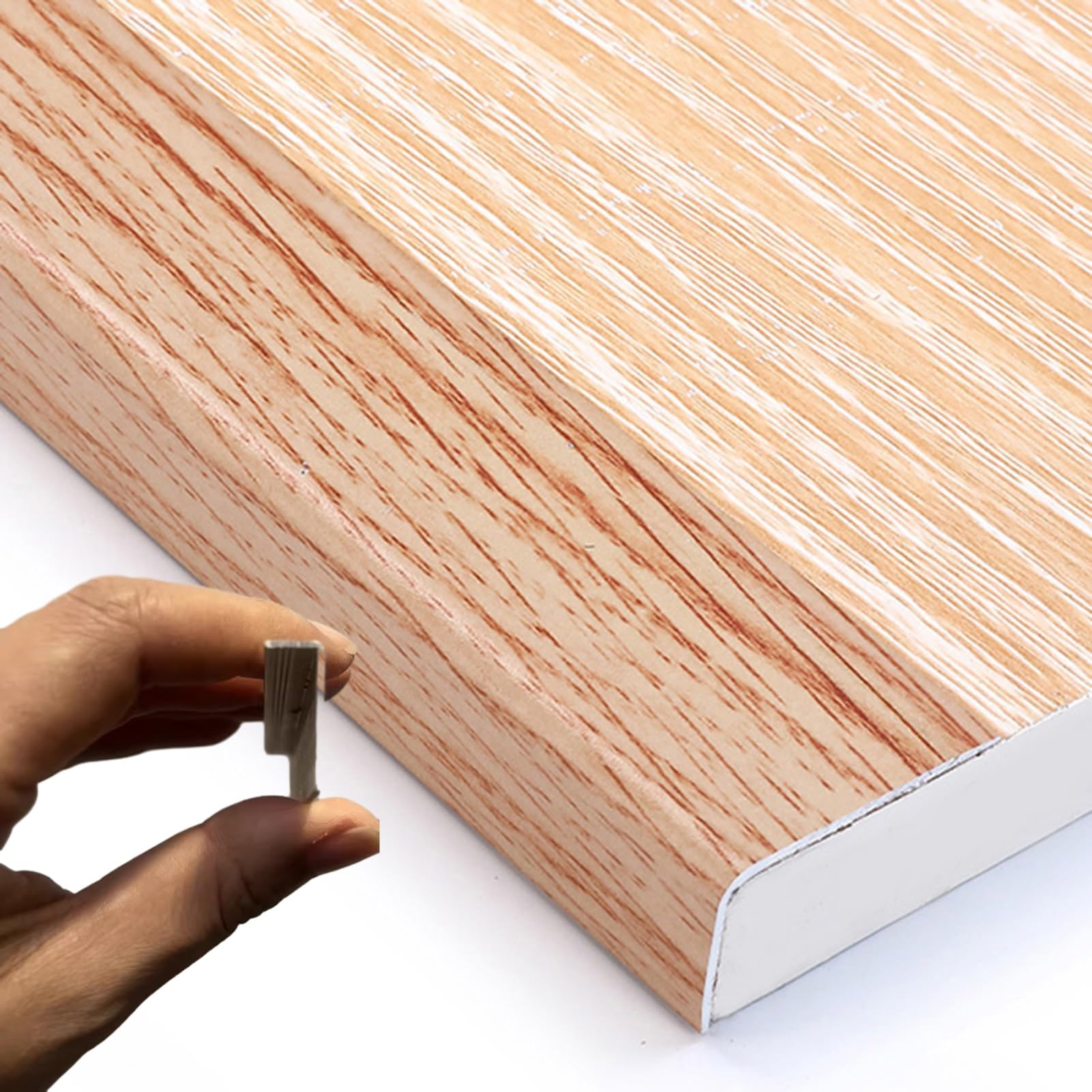 Bande de transition en L effet bois beige 180cm pour jonction sol