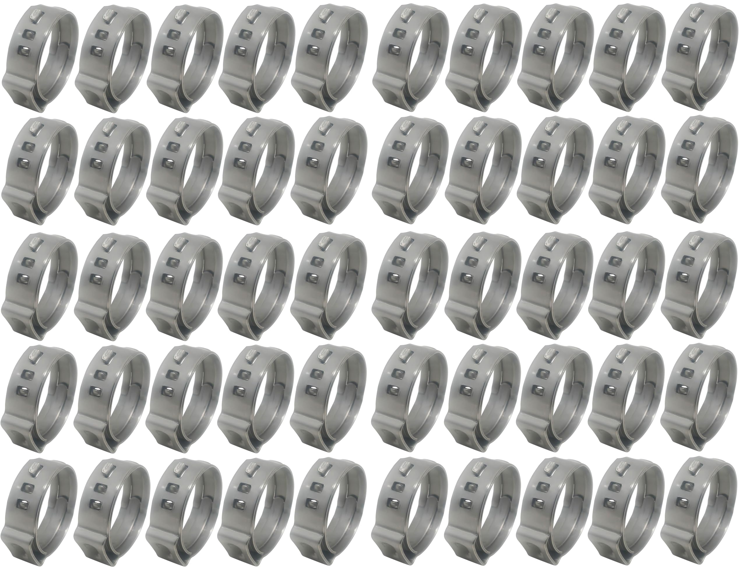 OCS Parts – Oetiker Ear Clamps 167 Series, 304 Stainless Steel, 13.3 mm Size, Pack of 50, Band Dimension 7 x 0.6 mm, Includes OCS Parts 2-Year Warranty