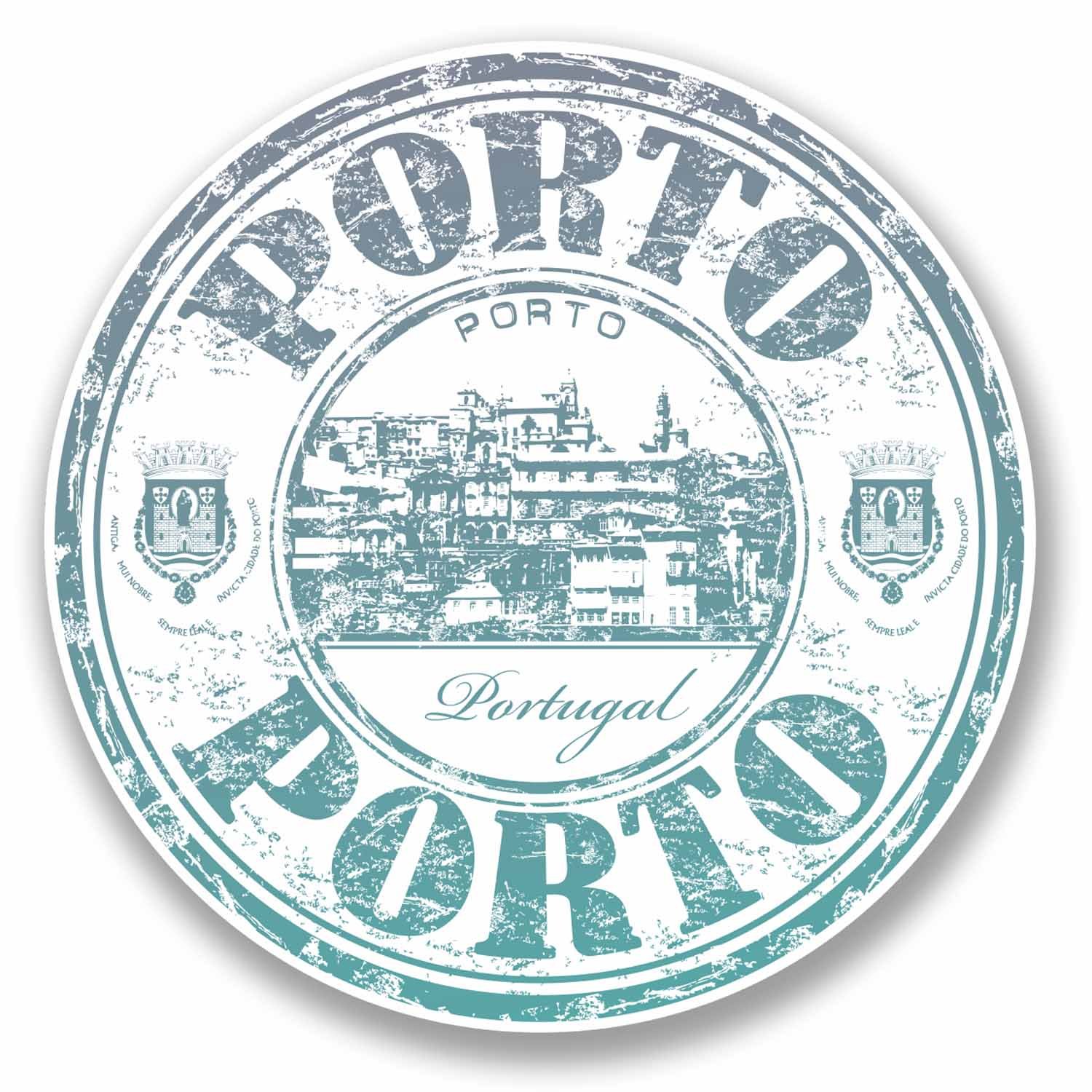 Destinationvinyl Multi 2 X 10Cm Porto Portugal Vinyl Sticker Decal Laptop Luggage Travel Suitcase #9708 (10Cm Wide X 10Cm High)