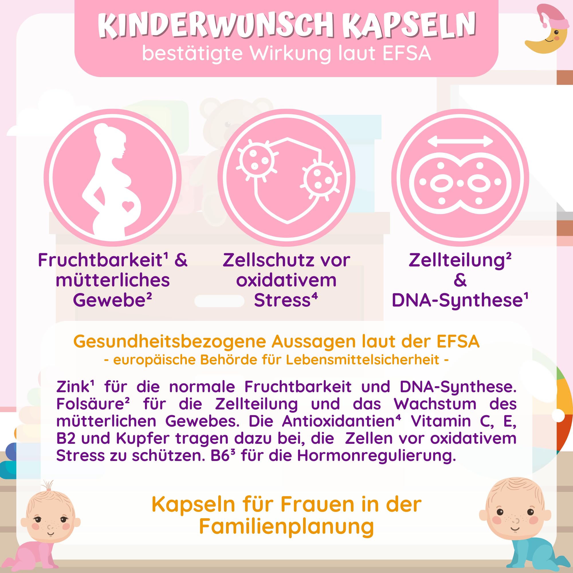 180 Kinderwunsch Tabletten Frau - 20 Mikronährstoffe darunter Schwangerschafts-Vitamine wie 880µg Folsäure Kinderwunsch Vitamine Frau + 500mg Myo Inositol - 3 MONATSPACKUNG - FERTILI Folia® women