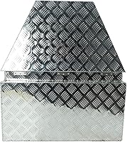 Vista 5 de Caja de herramientas de aluminio resistente plateado de 29 x 17 x 18 pulgadas, caja de herramientas con patrón de banda de rodadura de 5 barras