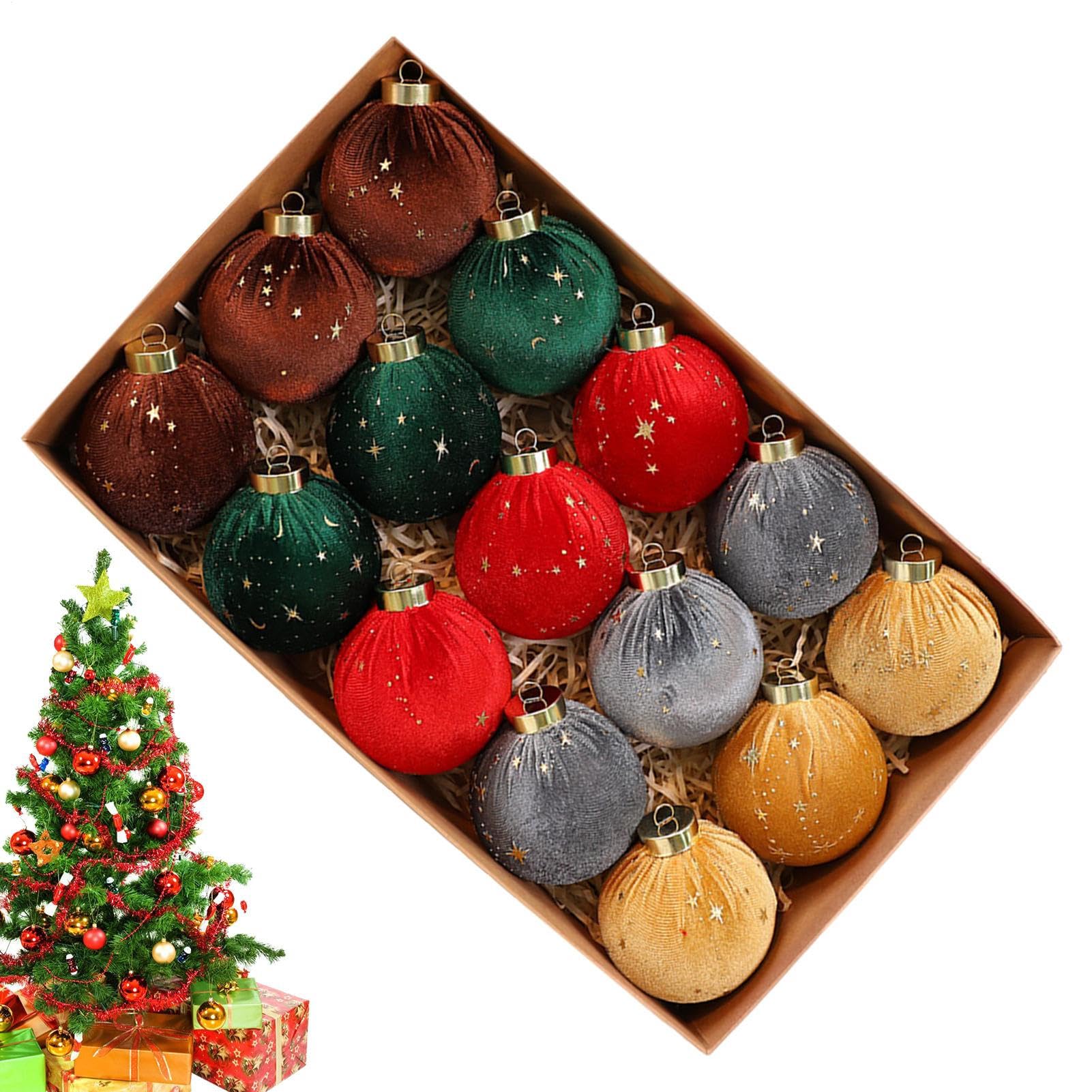 Décorations en velours pour sapin de Noël floqué haut de gamme