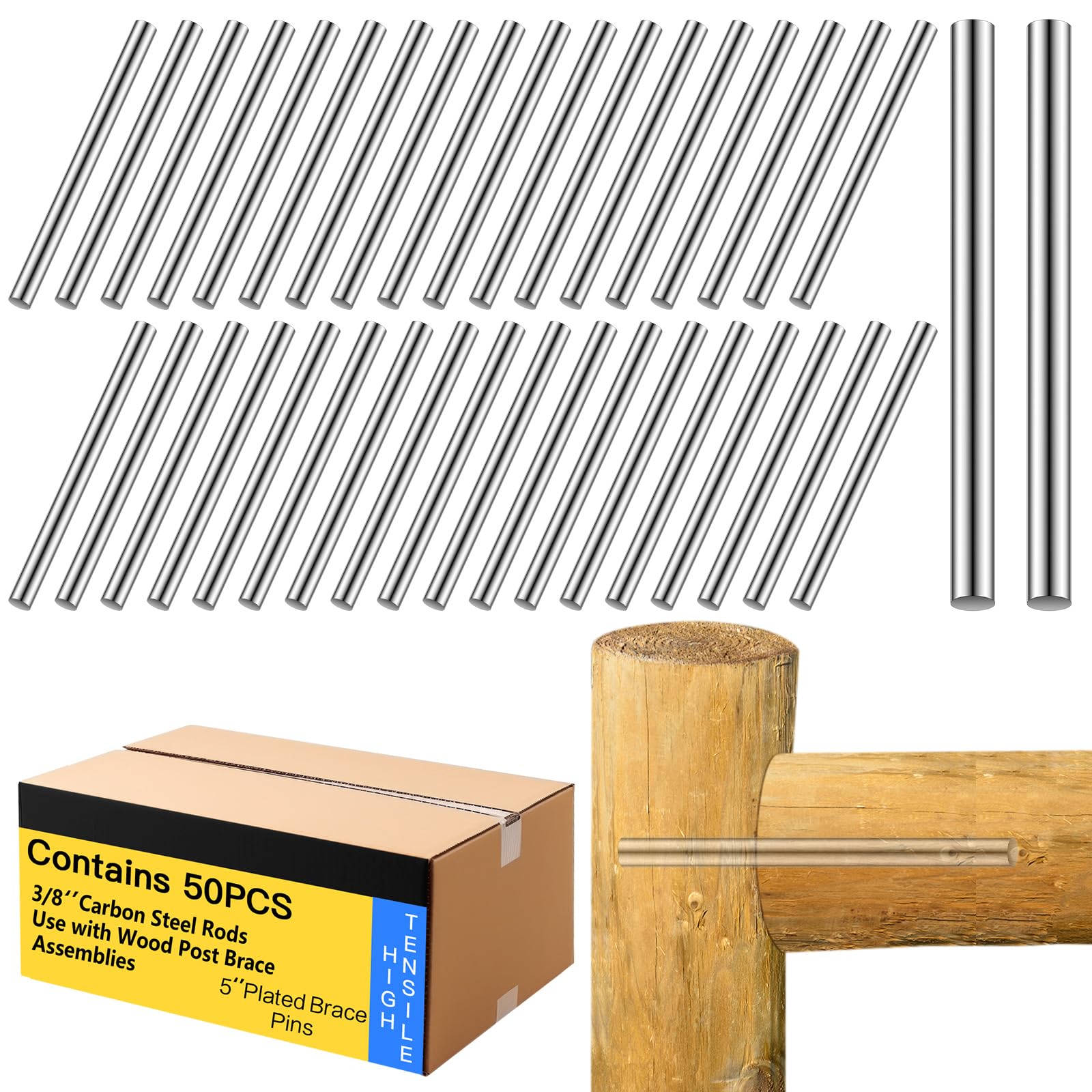 Photo 1 of MorningRo Galvanized Brace Pins, 5'' x 3/8 Inch