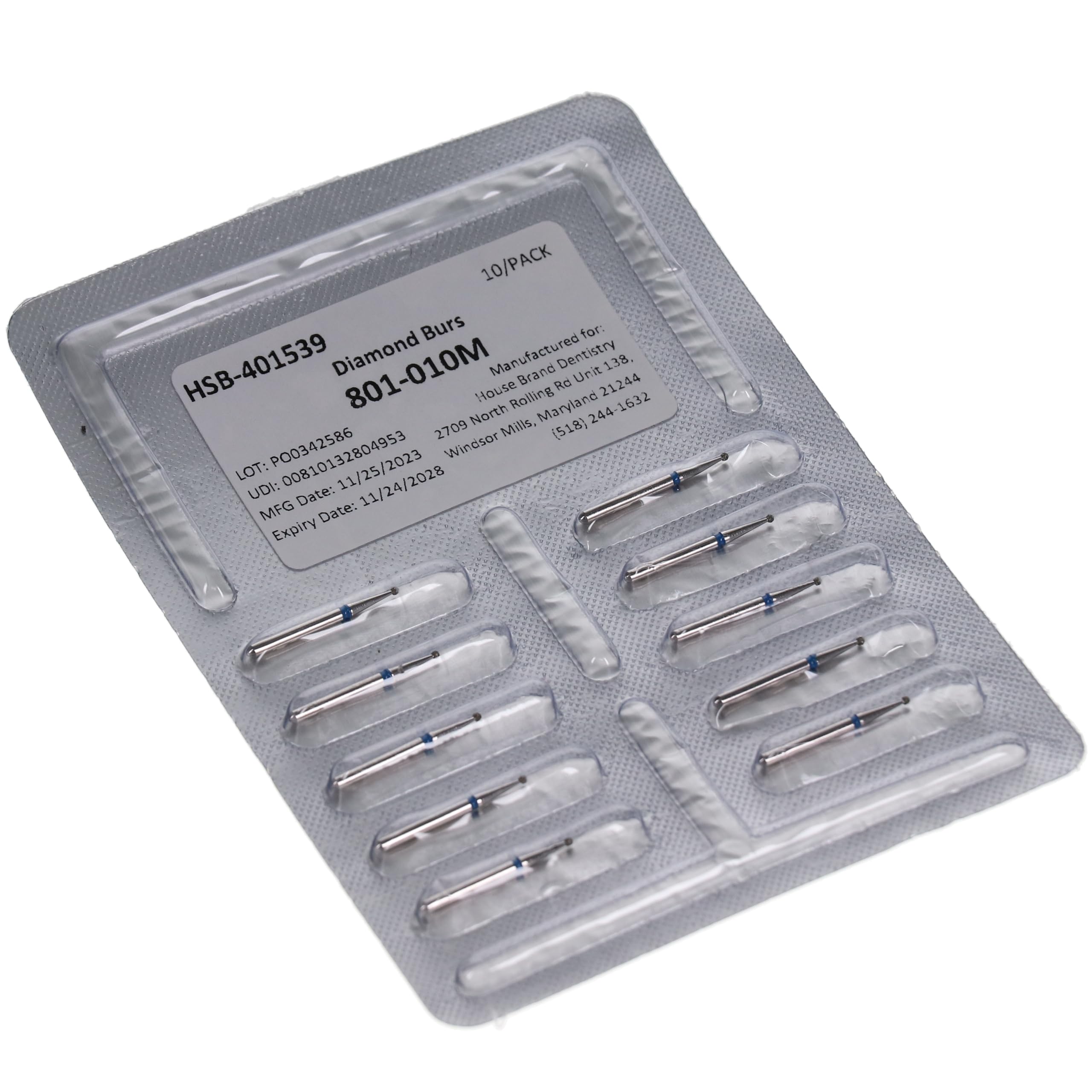 Axis Dental M368-023 NTI FG Football Medium Grit Diamond Burs 5/Pk