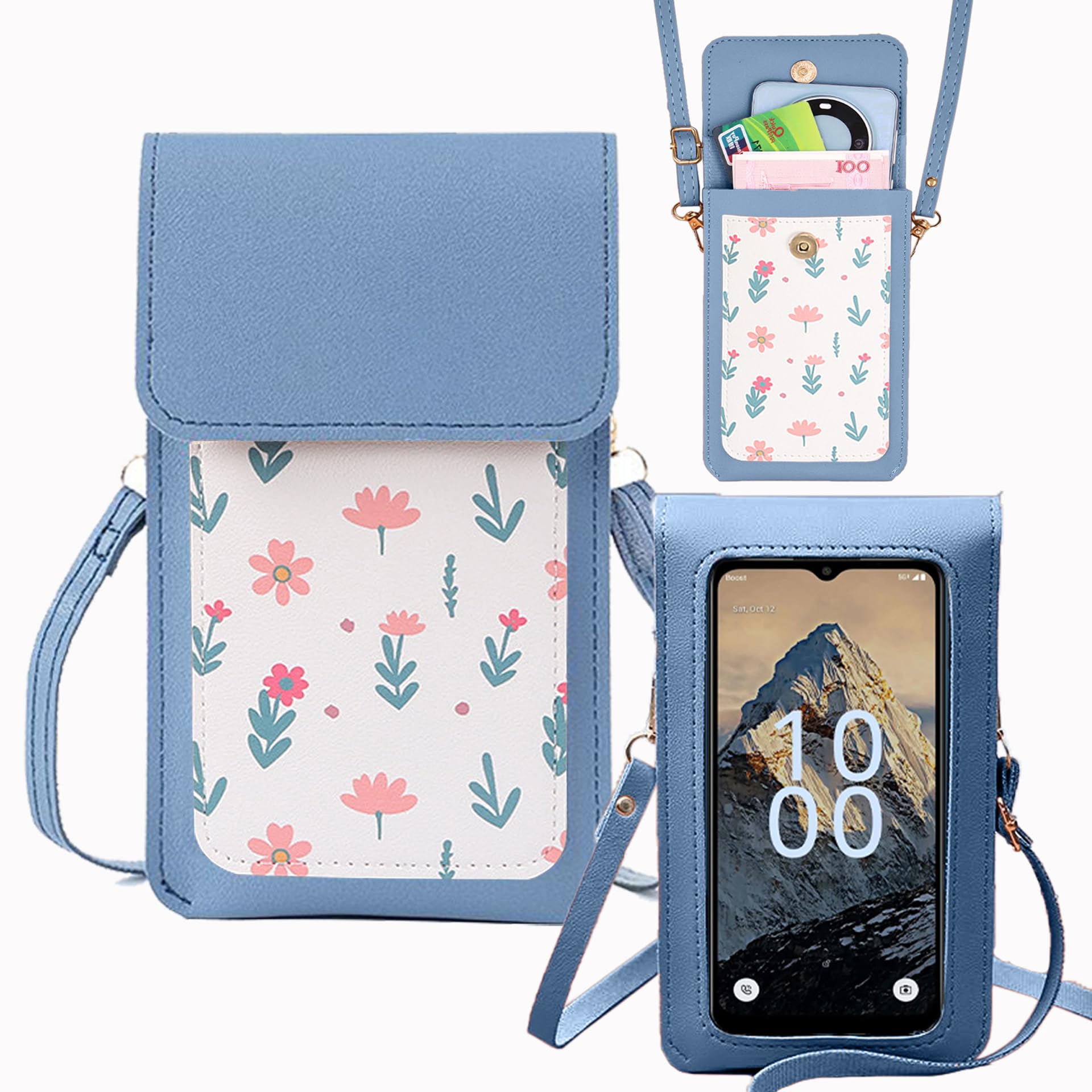 Tuxiwei Case for Cricket Icon PRO Only With Long Lanyard, HD [Transparent Touch Screen] Phone Bag Crossbody Strap PU Leather Icon Pro 2026 Cover