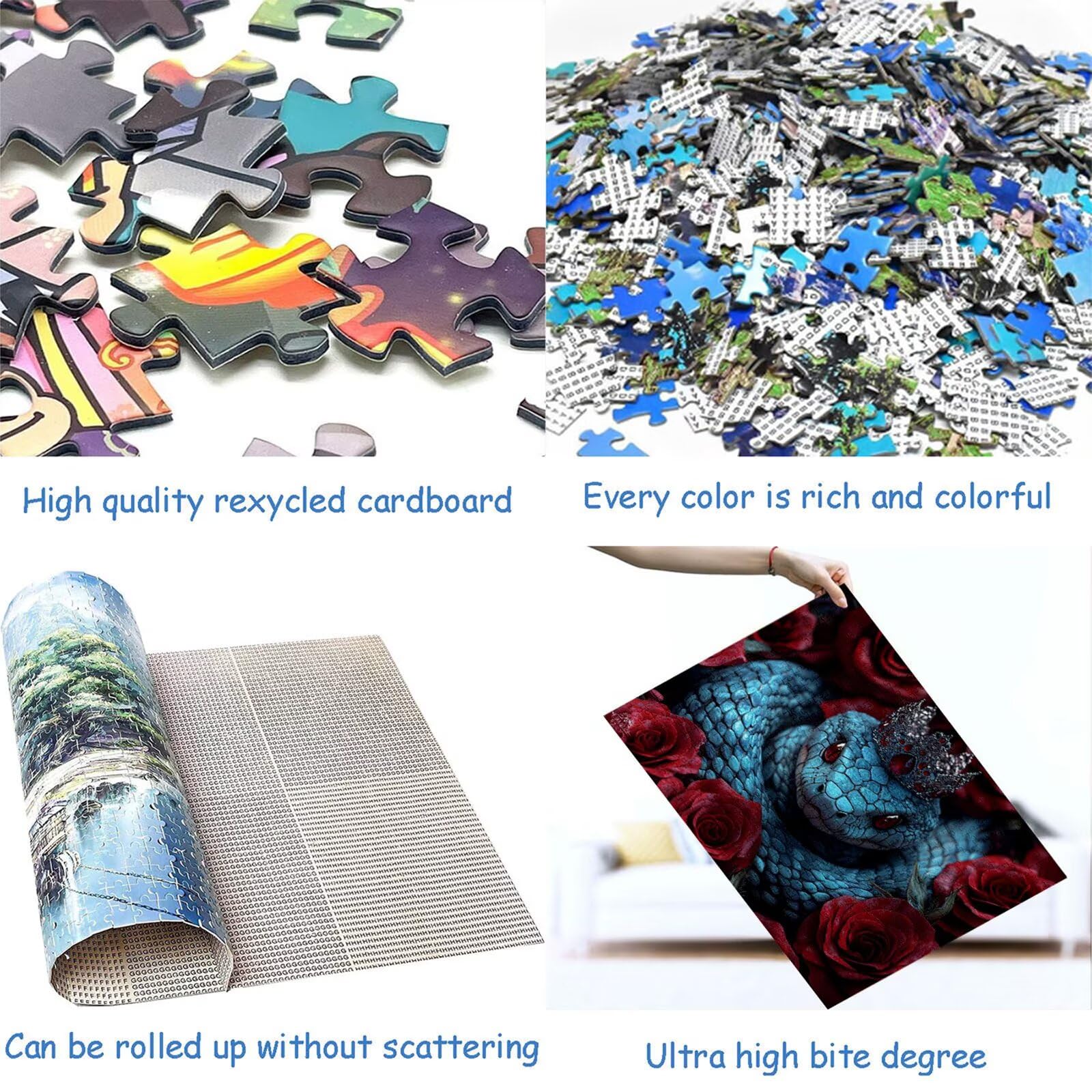 Puzzle 4000 elementów wąż puzzle dla dorosłych różowe 141x87cm Unikalne rzemiosło klasyczne 3D drewniane układanki do rodzinnych gier aktywnych, układanka do samodzielnego wykonania nawet do dekoracji