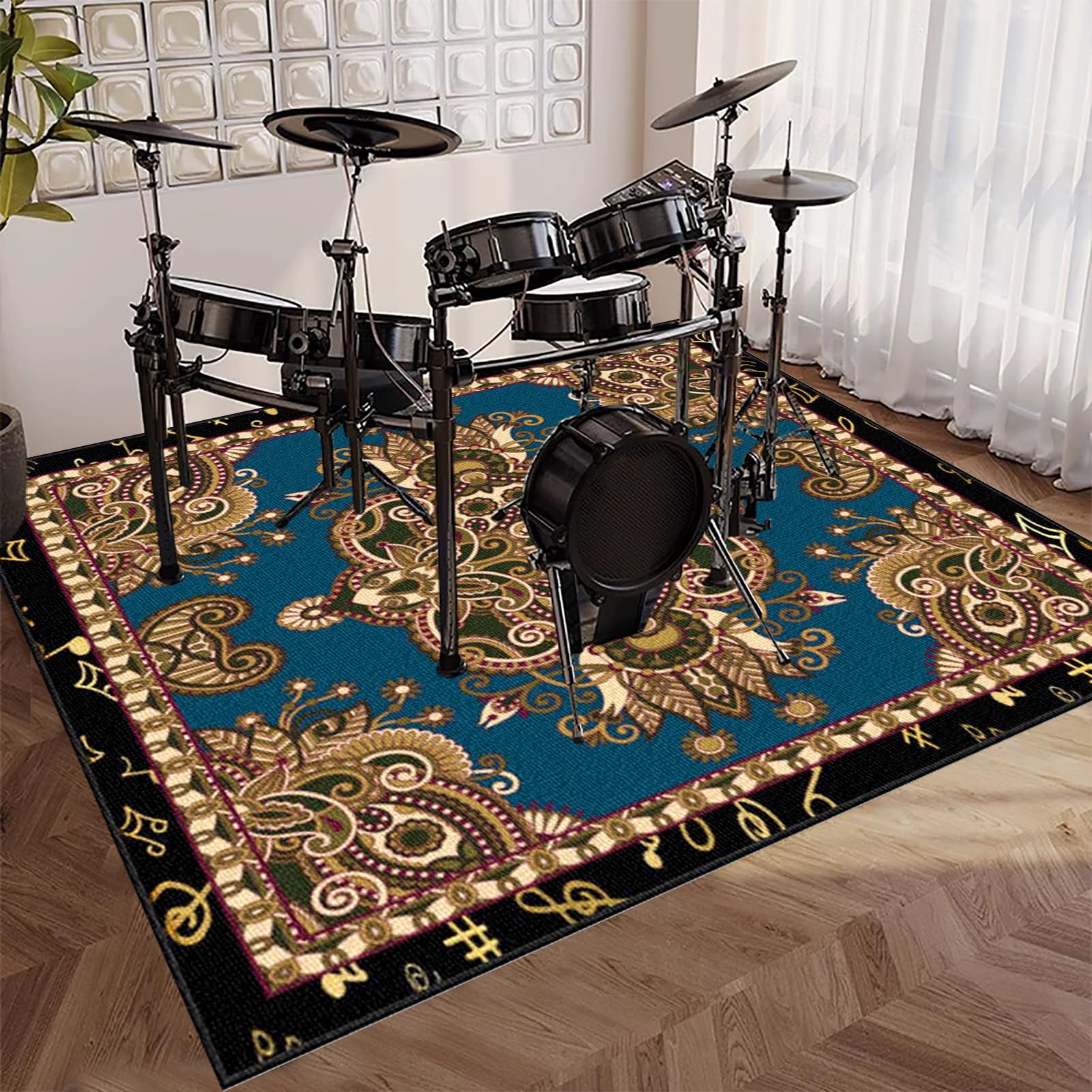 Klavierteppich Schallschutz Teppich, Schlagzeugteppich, rutschfest Schalldicht Drum Teppich Matte Innen und Außen Klavier Teppich Bodenschutzmatte Antivibrationsmatte für Schalldämmung 170 x 140 cm