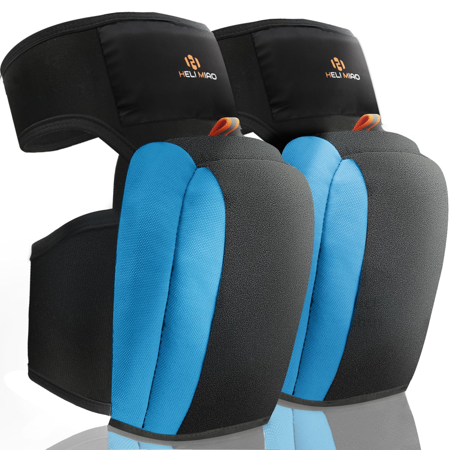 HELI MIAO Heavy Duty Knee Pads, Professional KneeProtectors with Double Straps & High-Density Foam,Durable Knee Support for Construction, Flooring, Tiling,Garden & Home Improvement Blue — image 1