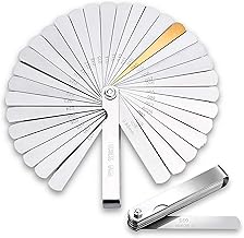 CZ Store Juego de Galgas de Espesores |Set de 32|✮✮GARANTÍA DE POR VIDA✮✮- Calibrador Fijo de Acero Inoxidable para Motores, Herramienta Plegable - Medir Grosor Entre Amortiguadores, Etc
