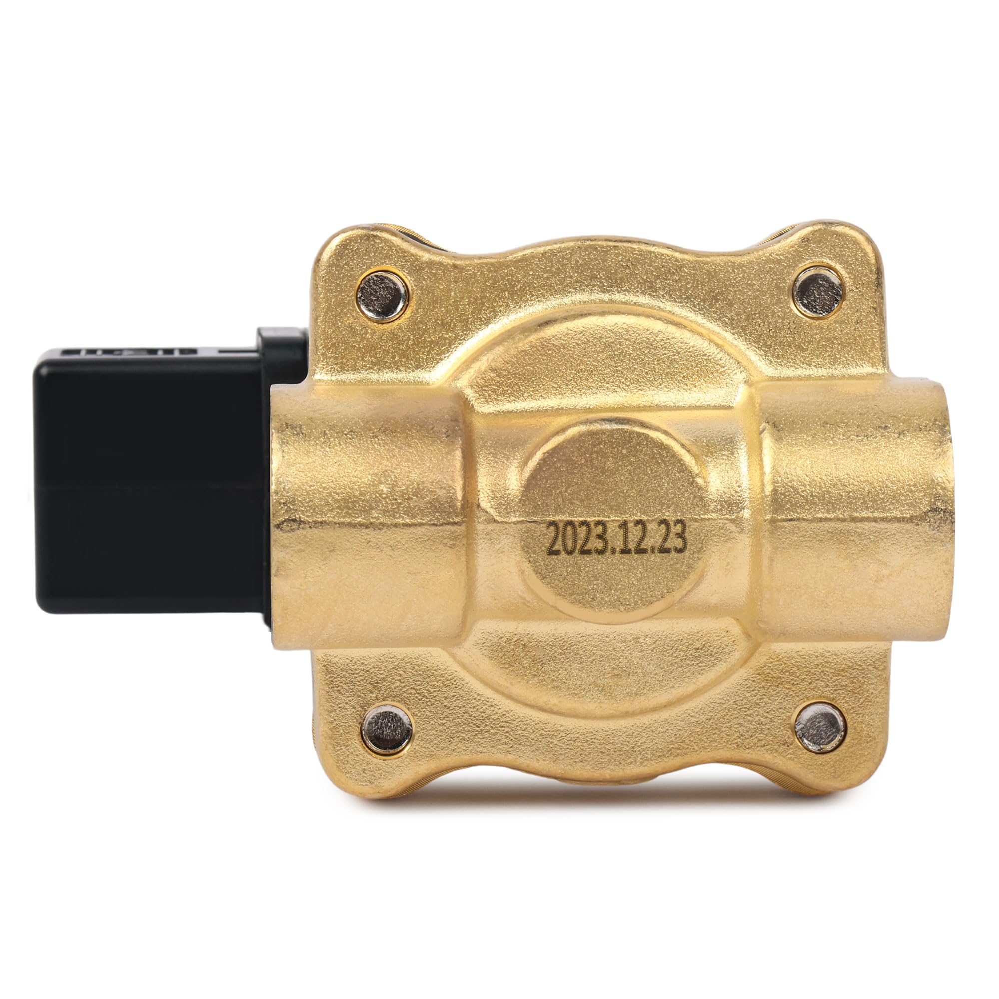 U.S. Solid Électrovanne électrique laiton 1/2" 12 V DC, normalement fermée VITON air, eau, huile, carburant, filetage G