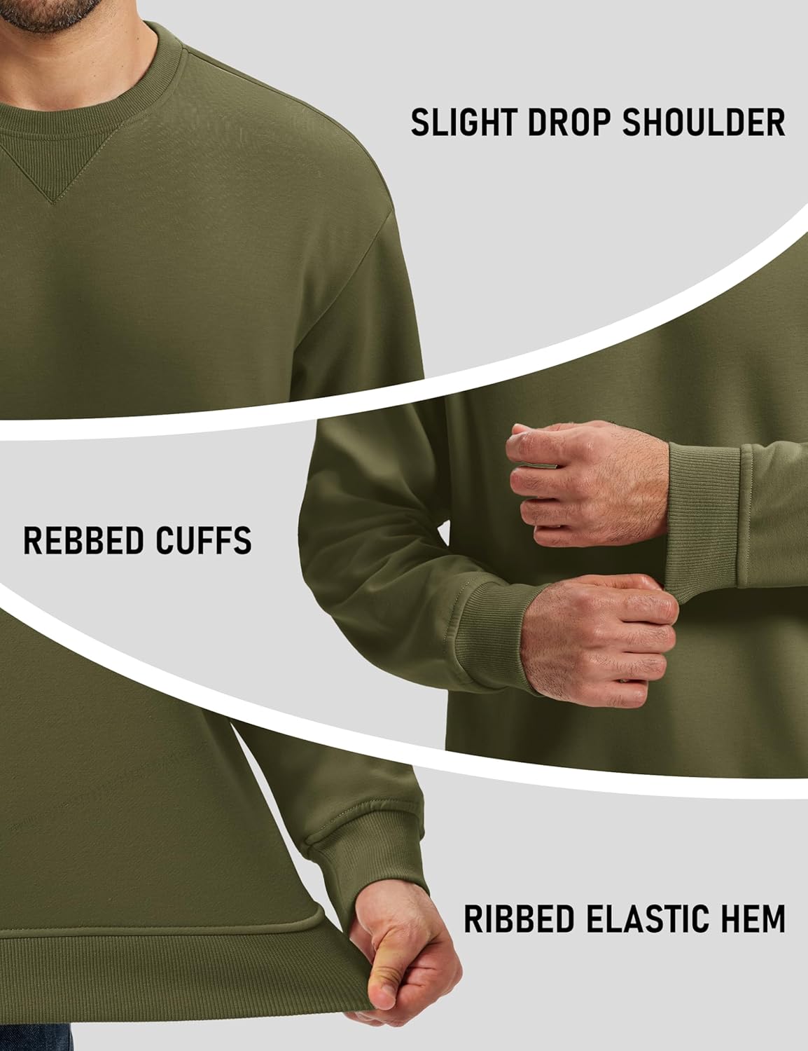 MAGCOMSEN Men's Sweatshirt Crewneck Thermal Sherpa Lined Sweatshirts Warm Winter Casual Tops - Image 6