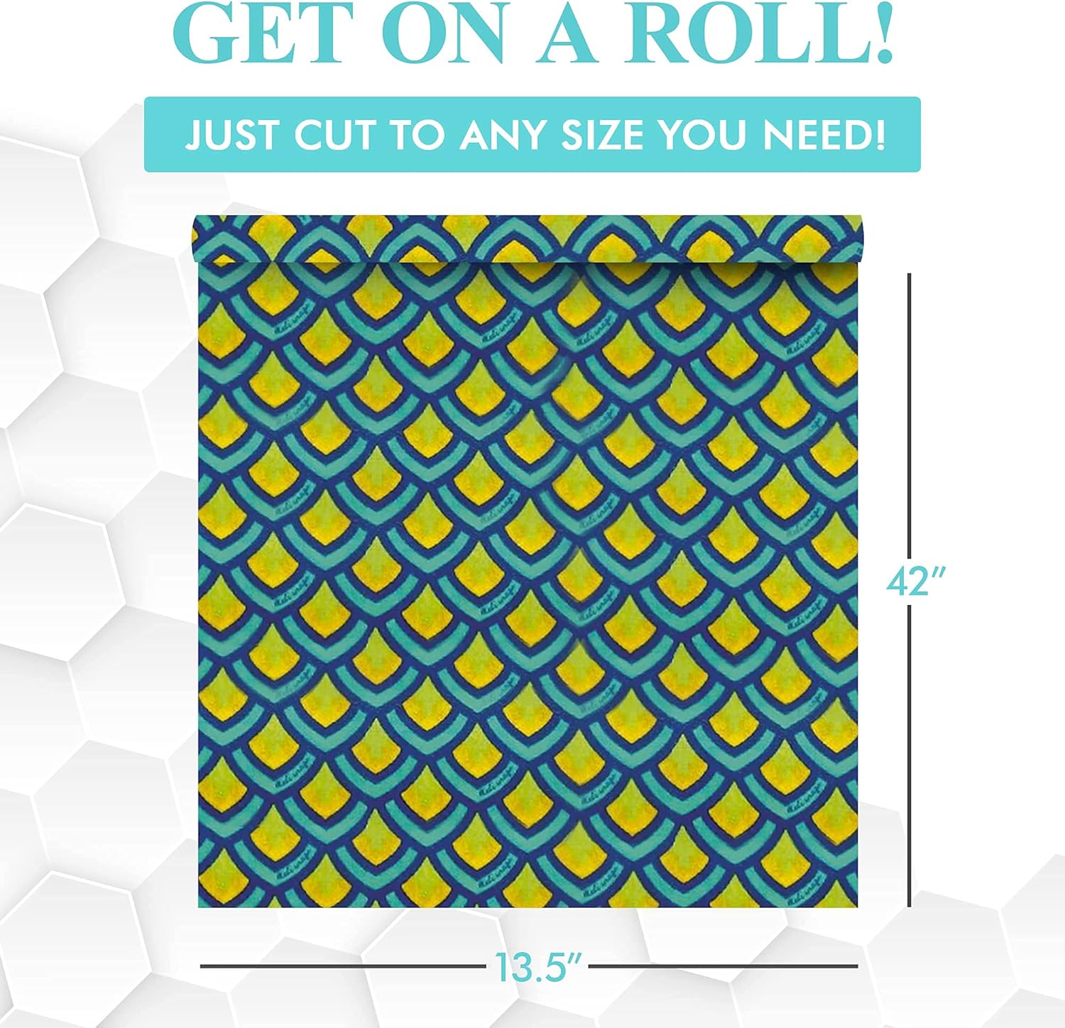 Meli Wraps - Reusable Beeswax Wrap Roll, Zero Waste Beeswax Wraps for Covering Food, Kitchen Roll for Food Storage, 13.5 x 42, Scales