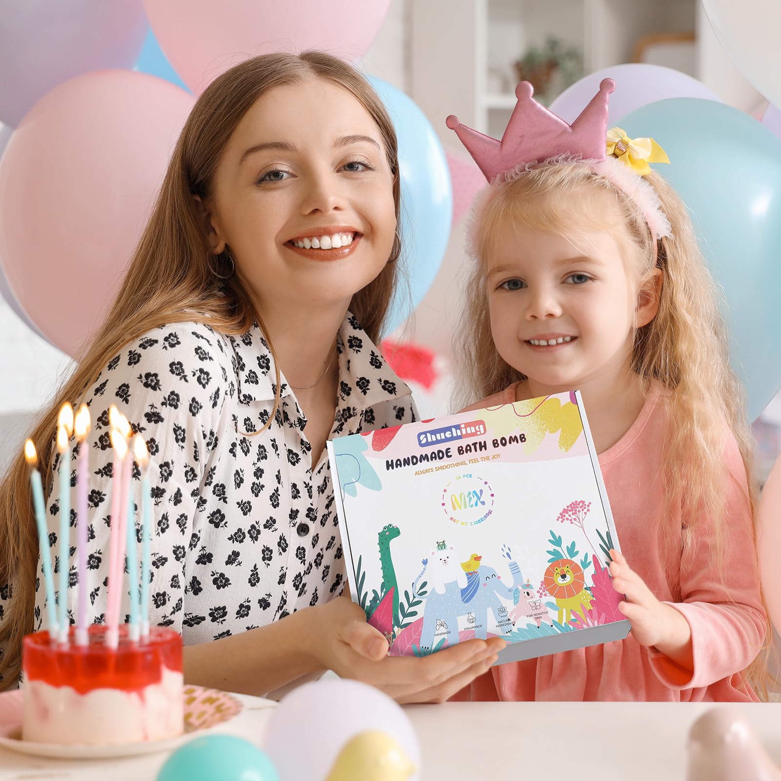 SHUCHING 14 Boules de Bain Enfants Bio, Bombe de Bain Animaux Enfants avec un Pistolet à Eau pour Garcons Filles Pâques Anniversaire