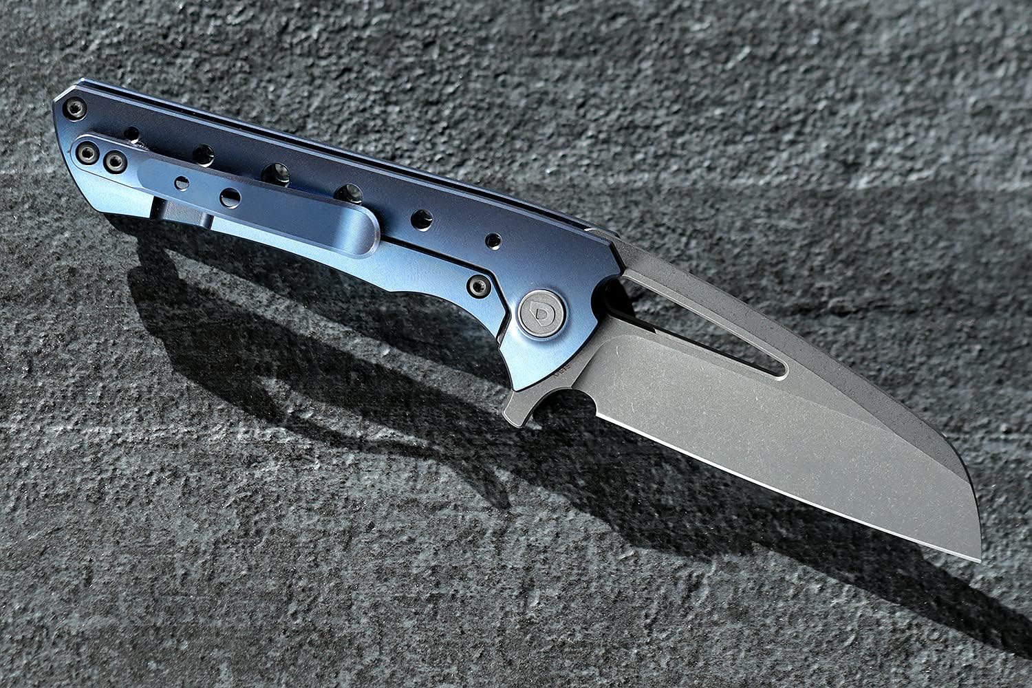DROP + Gavko Nurse Titanium Frame Lock Folding Knife, Modified Wharncliffe S35VN Blade