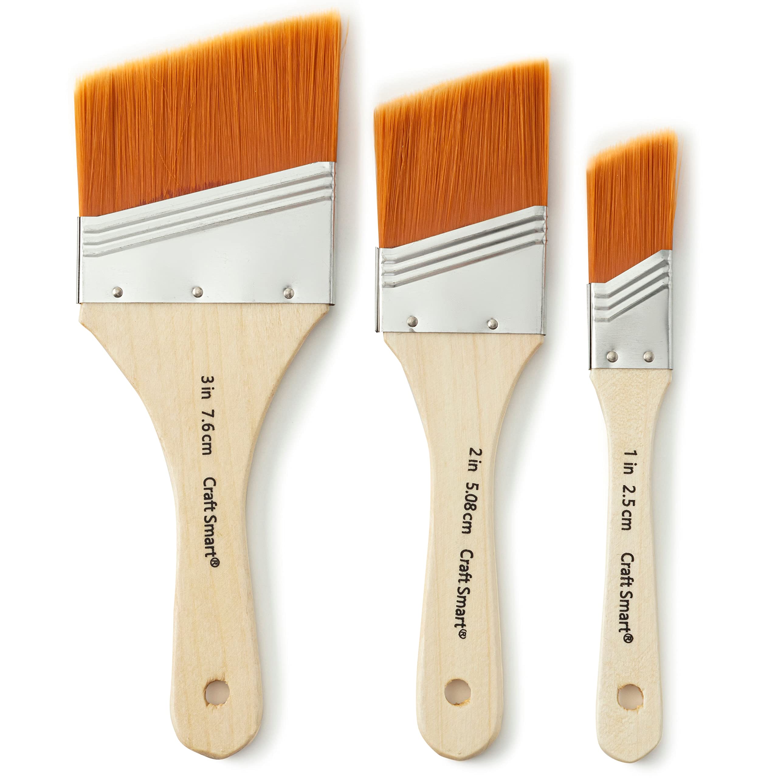 12 Packs: 3 ct. (36 Total) Gold Taklon Large Area Angular Brush Pack by Craft Smart®