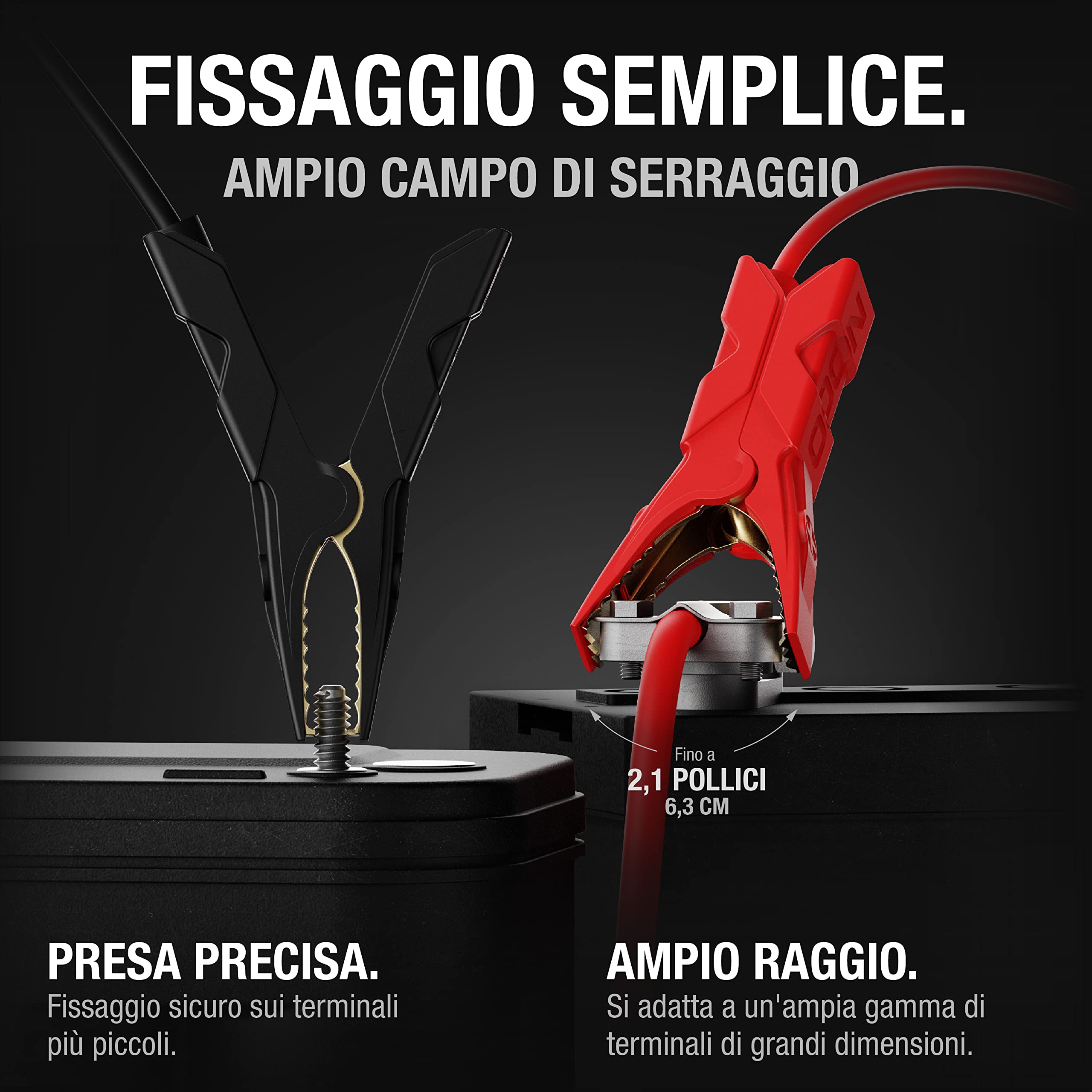 NOCO GBC003 Boost HD Precision Morsetti per Batteria per Dispositivi di Avviamento di Emergenza al Litio UltraSafe GB20, GB40, GB50 e GBX45