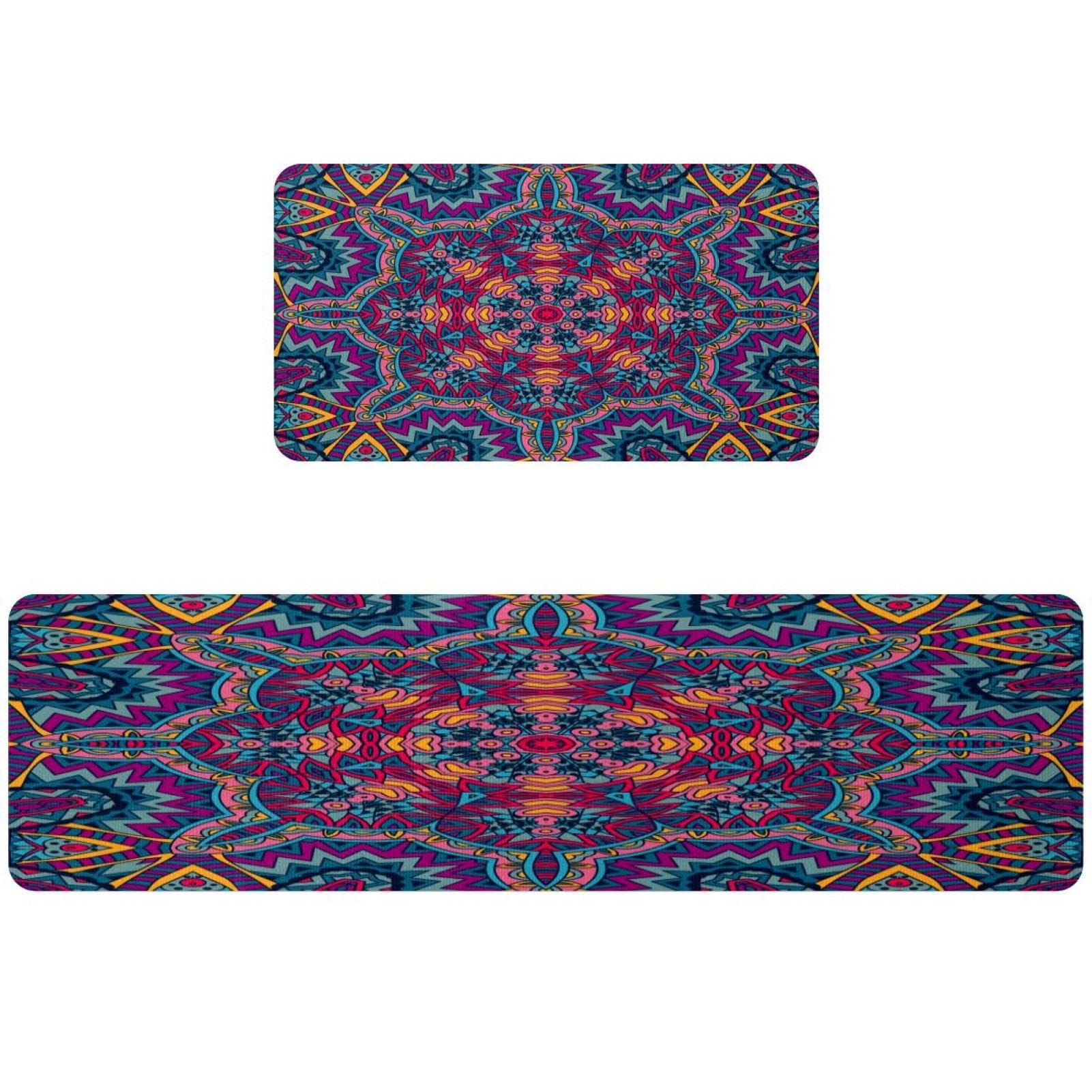 Tapis de cuisine absorbants et lavables avec motifs de mandala
