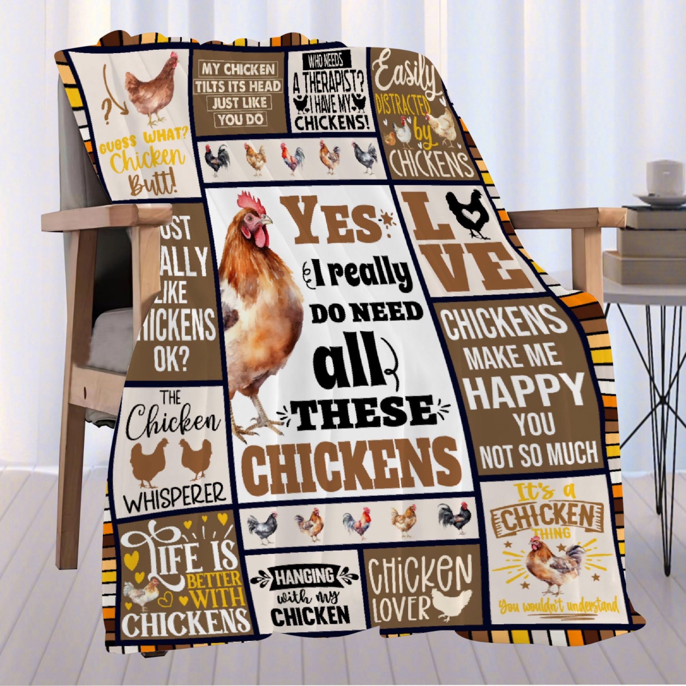 Chicken Throw Blanket | Gifts for Kids Boys Girls | Plush Cozy Rooster Bed Blanket for Home Decor | Decor for Bed/Couch/Sofa | 40