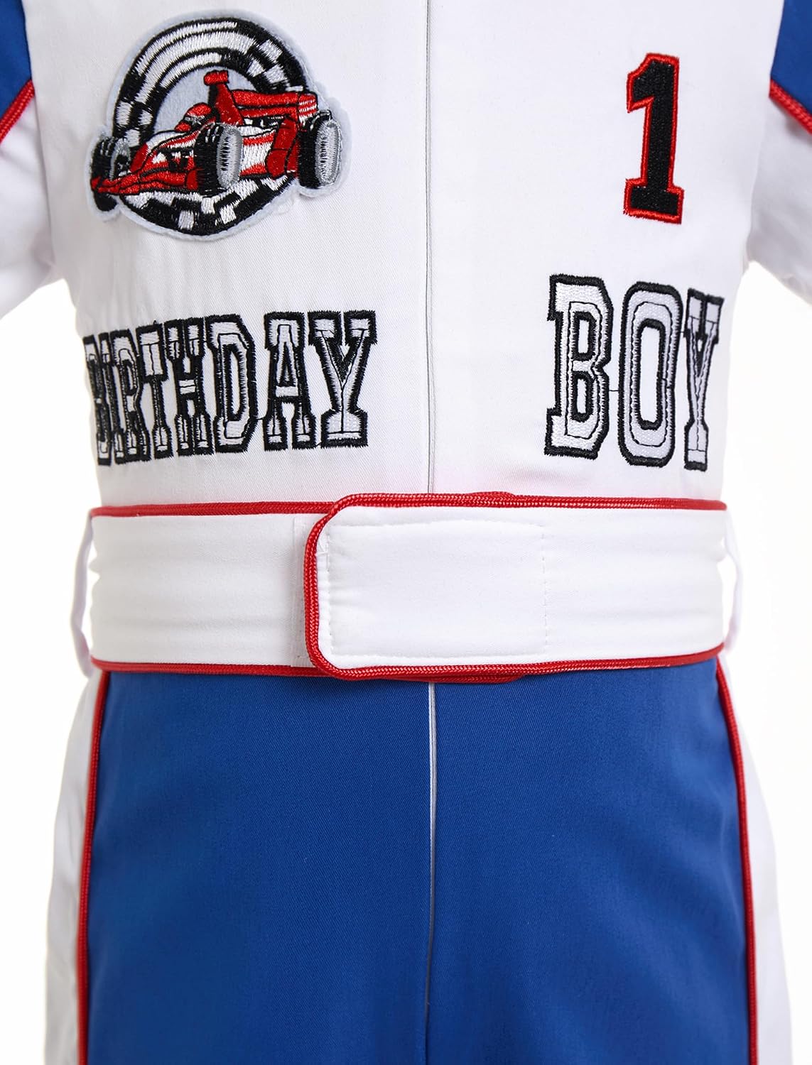 ODOLDI Baby Boy Race Car Outfit for 1st 2nd Birthday, Toddler Racing Jumpsuit Race Car Driver Costume for Fast One Party