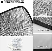 Vista 6 de Renewold Parasol plegable para ventana delantera de automóvil, diseño de verano feliz, bloquea los rayos UV y el calor solar, parasol universal
