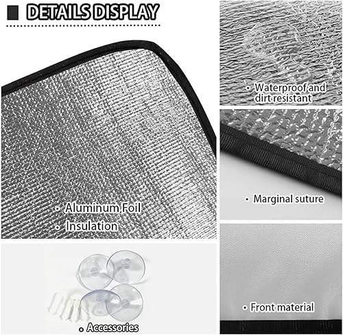Miniatura 6 de Renewold Parasol plegable para parabrisas de automóvil, con estampado de vaca y girasol, bloquea los rayos UV, tamaño universal para la mayoría de