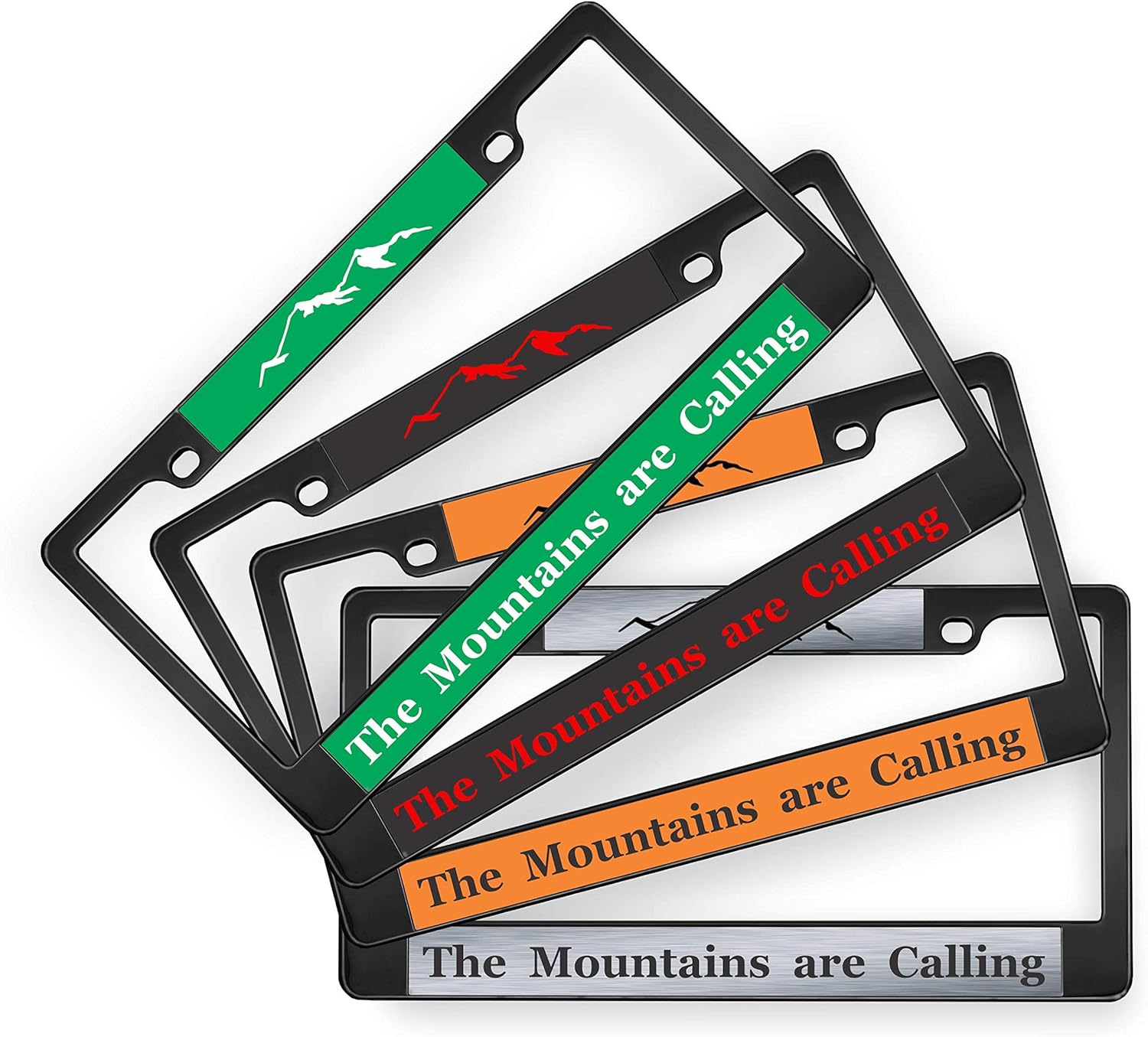 Personalized with Custom Text Design - Flat Shape Black Metal Laser Engraved Standard Size - Car/Automobile License Plate Frame with Free caps - Black/Red