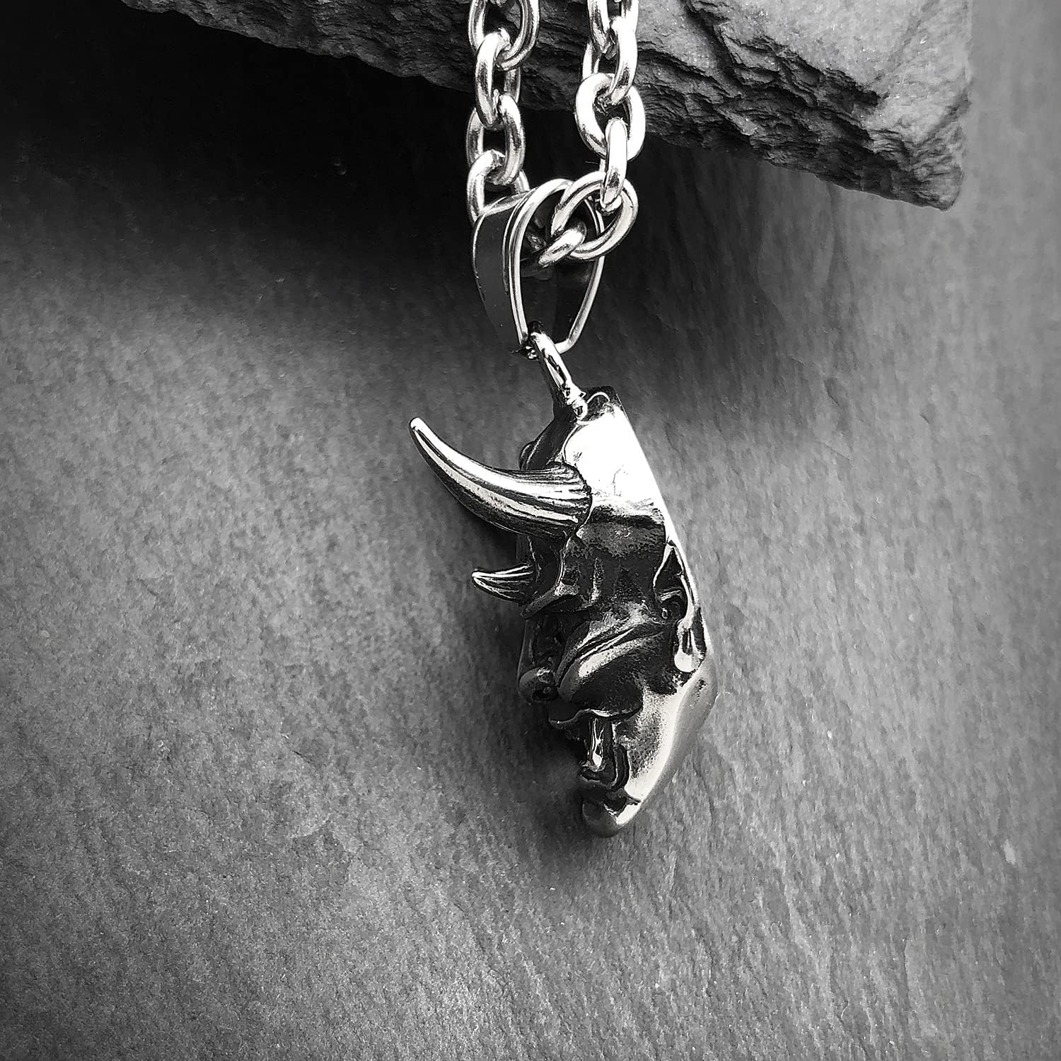 Mask Hannya Necklace Japanese Jewelry Devil Mask Necklaces Samurai Shogun Helmet Mask Good Luck Charm (Necklace B) - Image 5