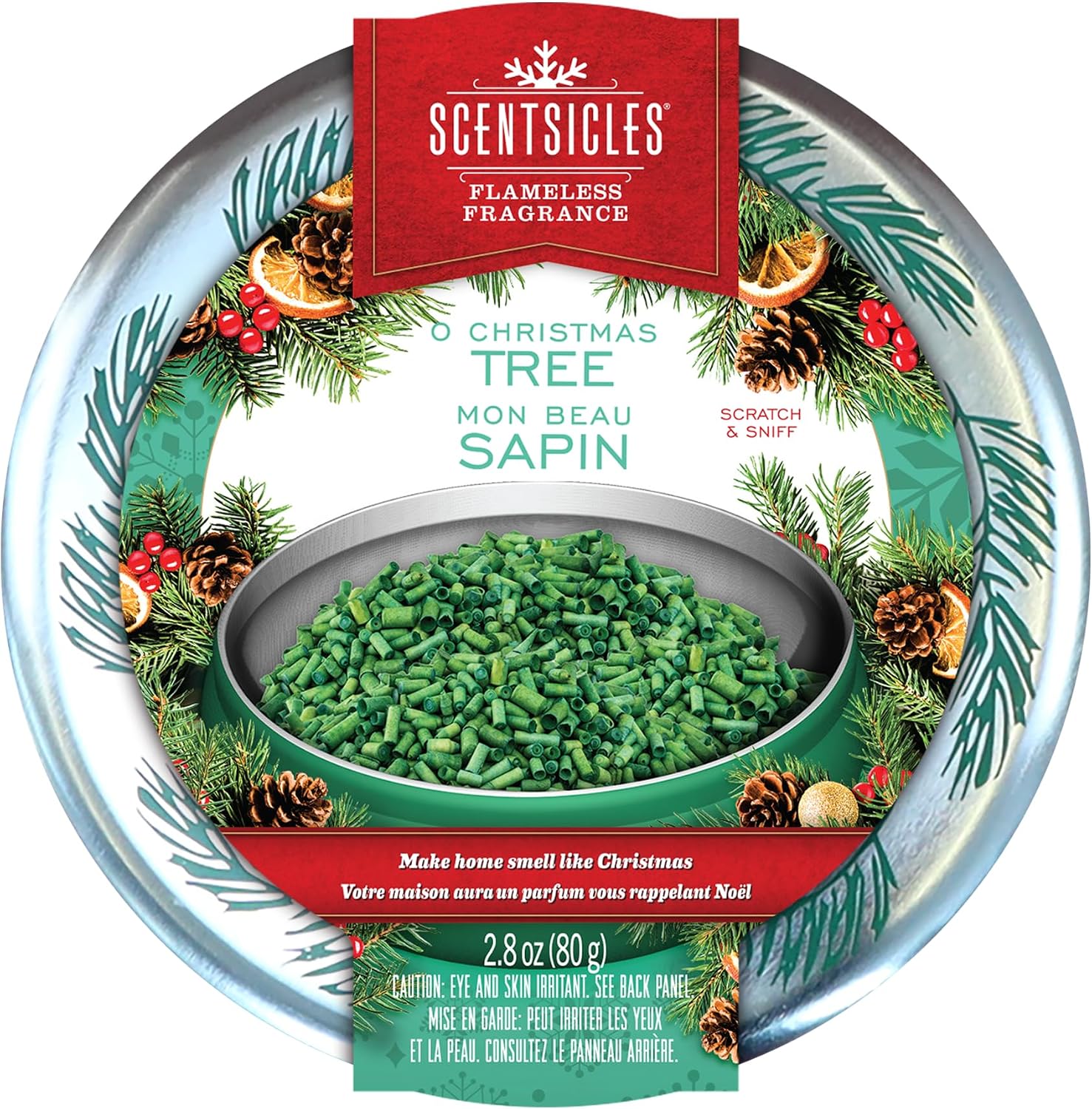 Scentsicles O Christmas Tree Flameless Fragrance Filler & Decorative Tin