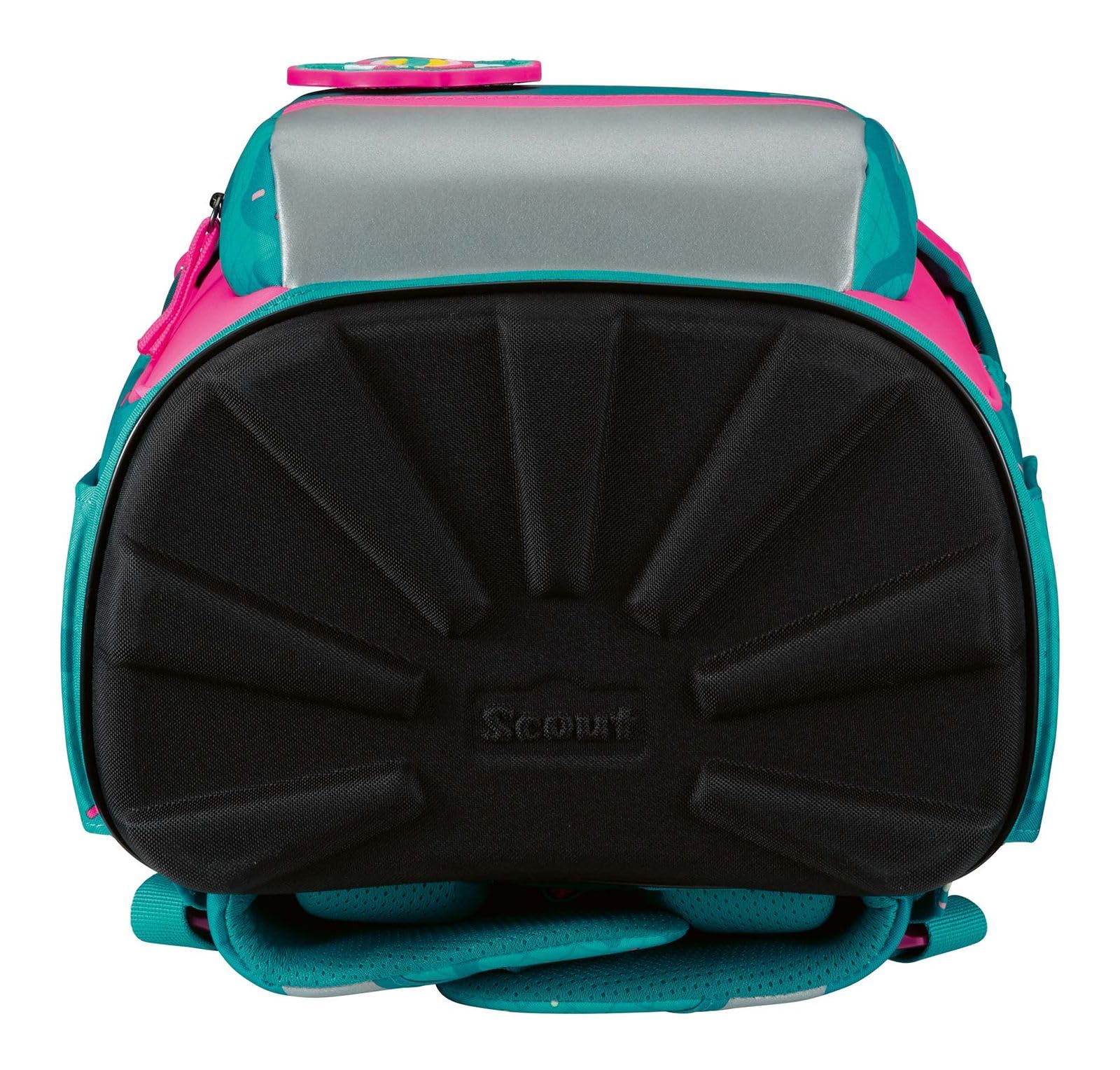 SCOUT mochila escolar Basic Neo Set 4 -piezas Happy Confetti azul petróleo