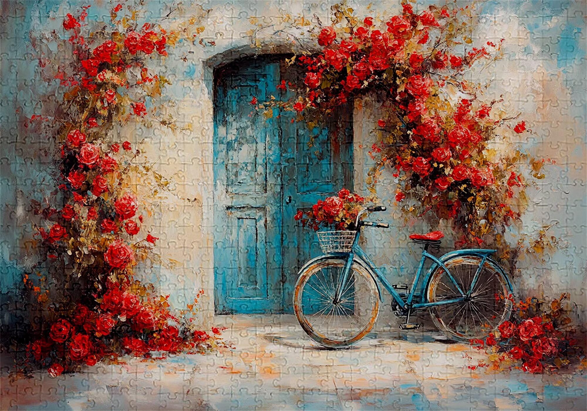 Puzzle 3000 elementów puzzle rowerowe dla dorosłych różowe 122 x 81 cm Unikalne rzemiosło klasyczne 3D drewniana układanka do rodzinnych gier aktywnych, układanka do samodzielnego wykonania nawet do