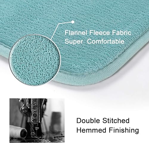 Miniatura 3 de Juego de 2 tapetes de baño antideslizantes de espuma viscoelástica, absorbentes, muy acogedoras y de franela