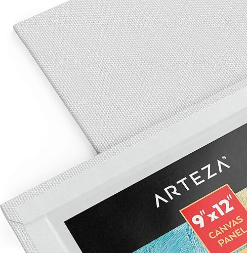 Miniatura 10 de ARTEZA Tableros de lienzo para pintura, 6 x 6 pulgadas, paquete de 28, paneles de lienzo pequeños blancos en blanco para pintura acrílica, óleo y