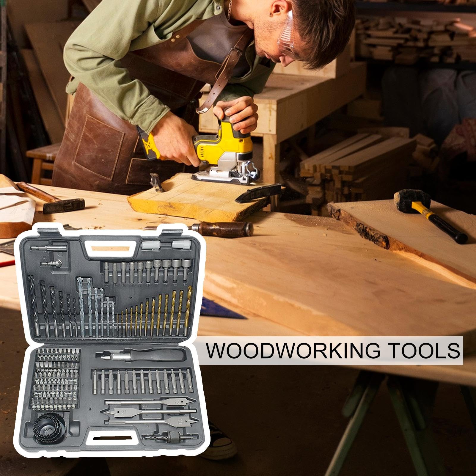 Set Punte Cacciavite Kit Utensili Multifunzionale con Valigetta | Kit Punte Trapano per Calcestruzzo per Legno Metalli Muratura Bricolage Costruzione Assemblaggio Installazione Hardware