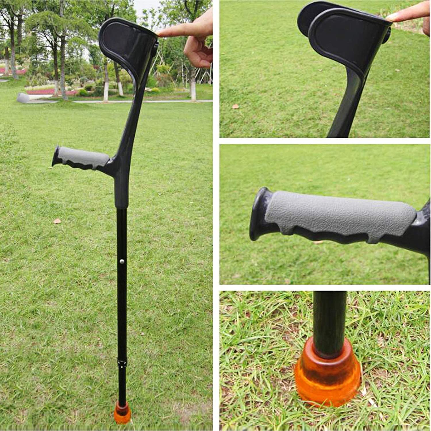 Muleta de Codo Muletas for Adultos con Ajuste de Altura y Almohadilla de Aluminio Ligera for Hombres. Muletas de puño Abierto. Muletas de Brazo Ligeras.