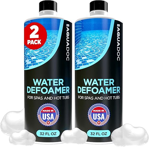 AquaDoc - Antiespumante para bañera de hidromasaje, antiespumante para propietarios de jacuzzis, 32 onzas (paquete de 2), antiespuma de spa para